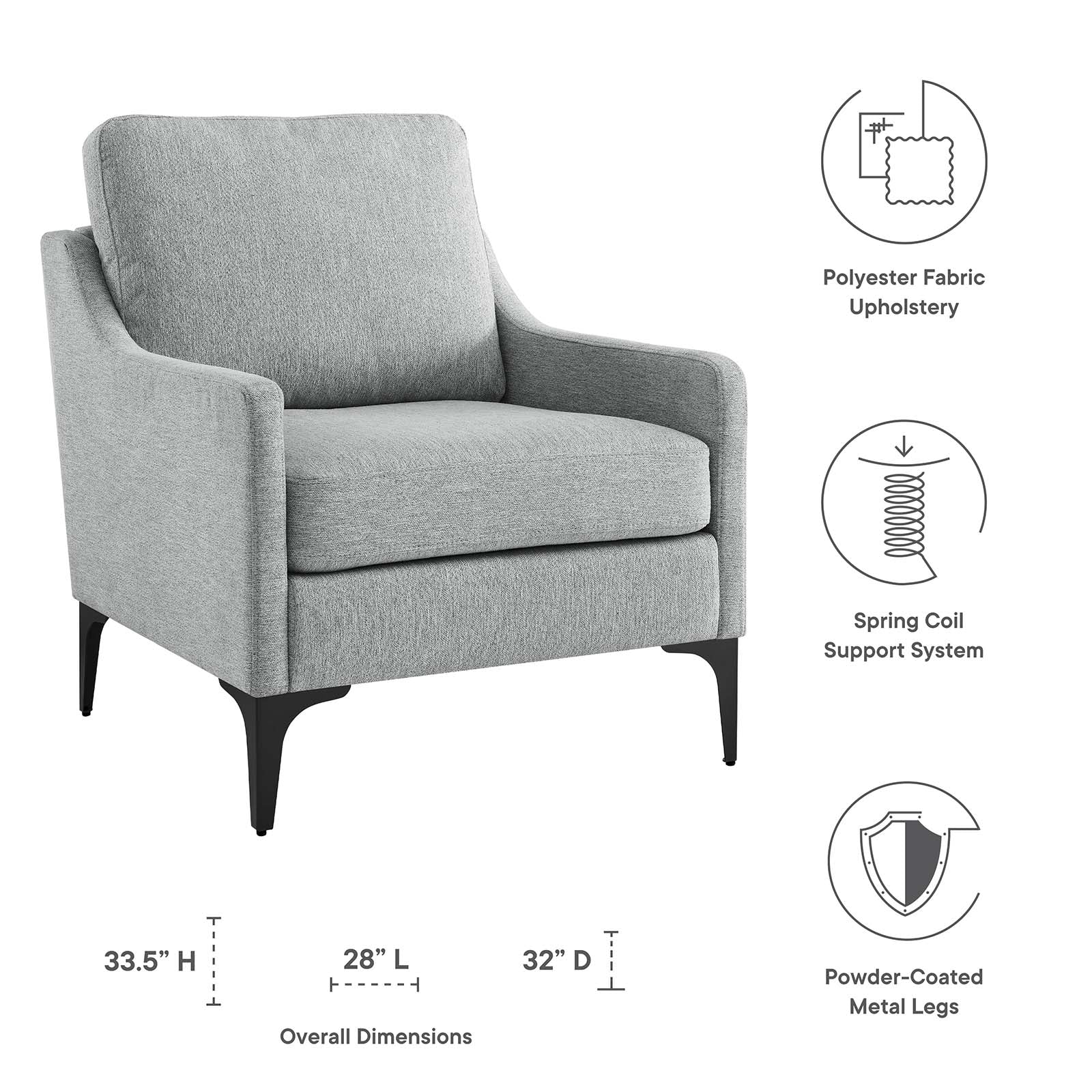 Corland Upholstered Fabric Armchair - East Shore Modern Home Furnishings