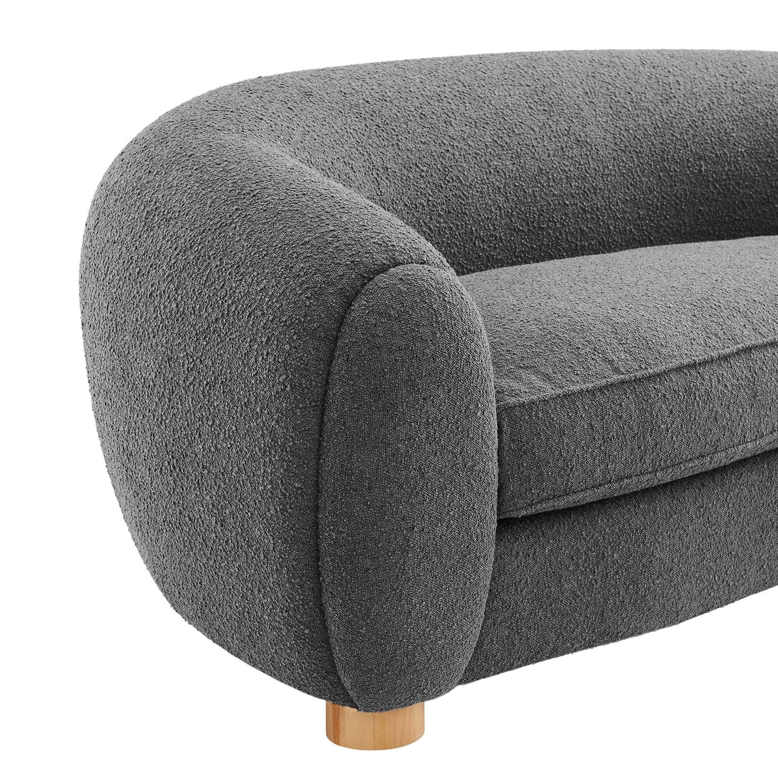 Abundant Boucle Upholstered Fabric Sofa - East Shore Modern Home Furnishings