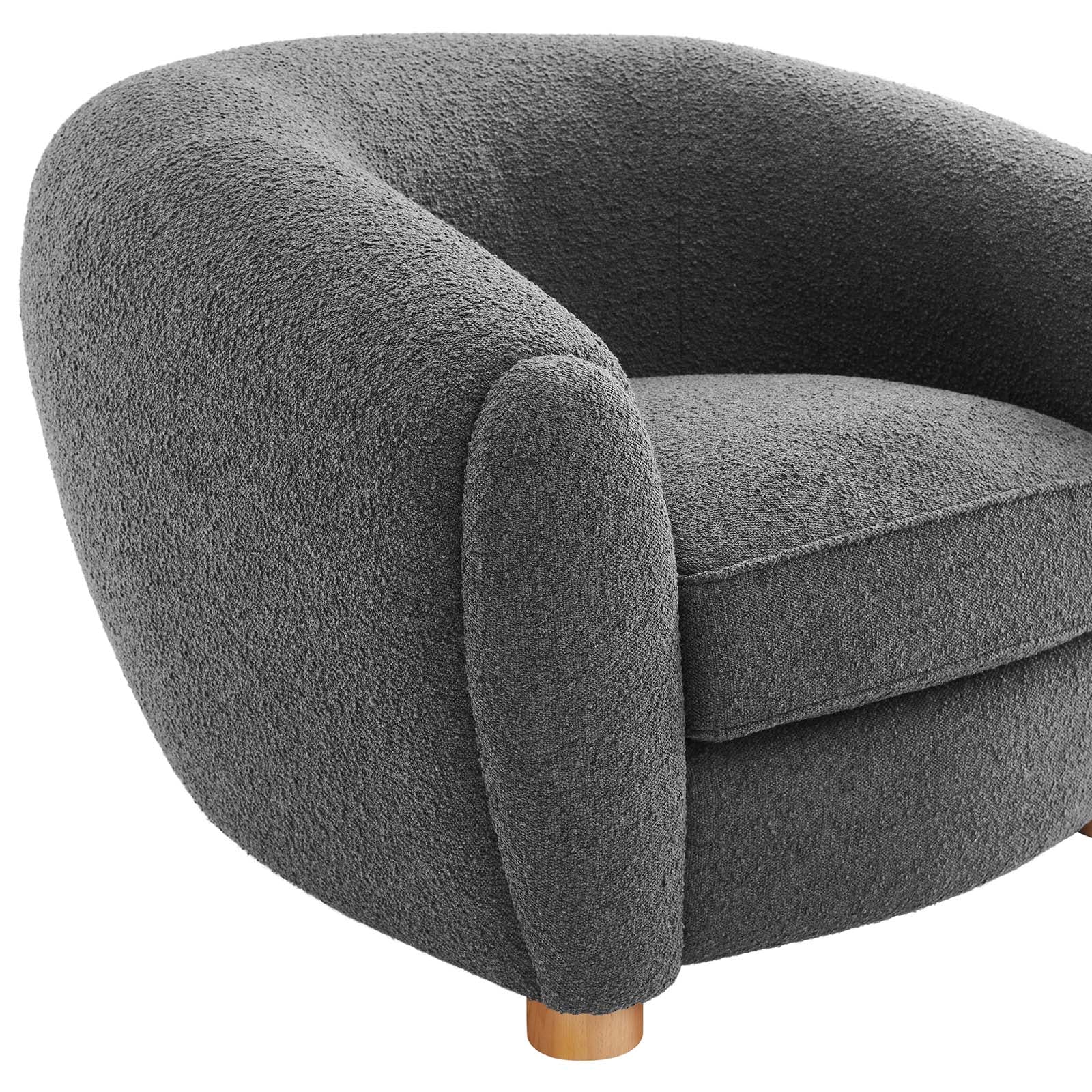 Abundant Boucle Upholstered Fabric Armchair - East Shore Modern Home Furnishings