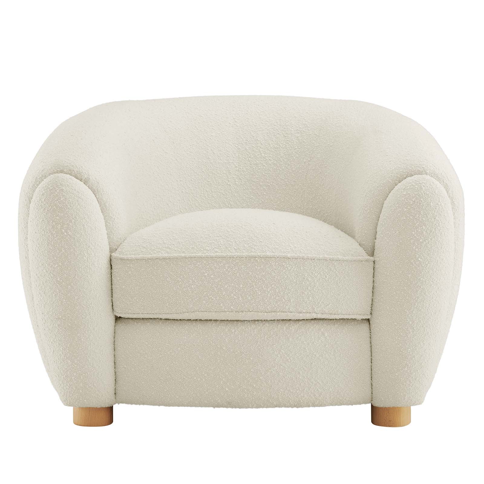 Abundant Boucle Upholstered Fabric Armchair - East Shore Modern Home Furnishings