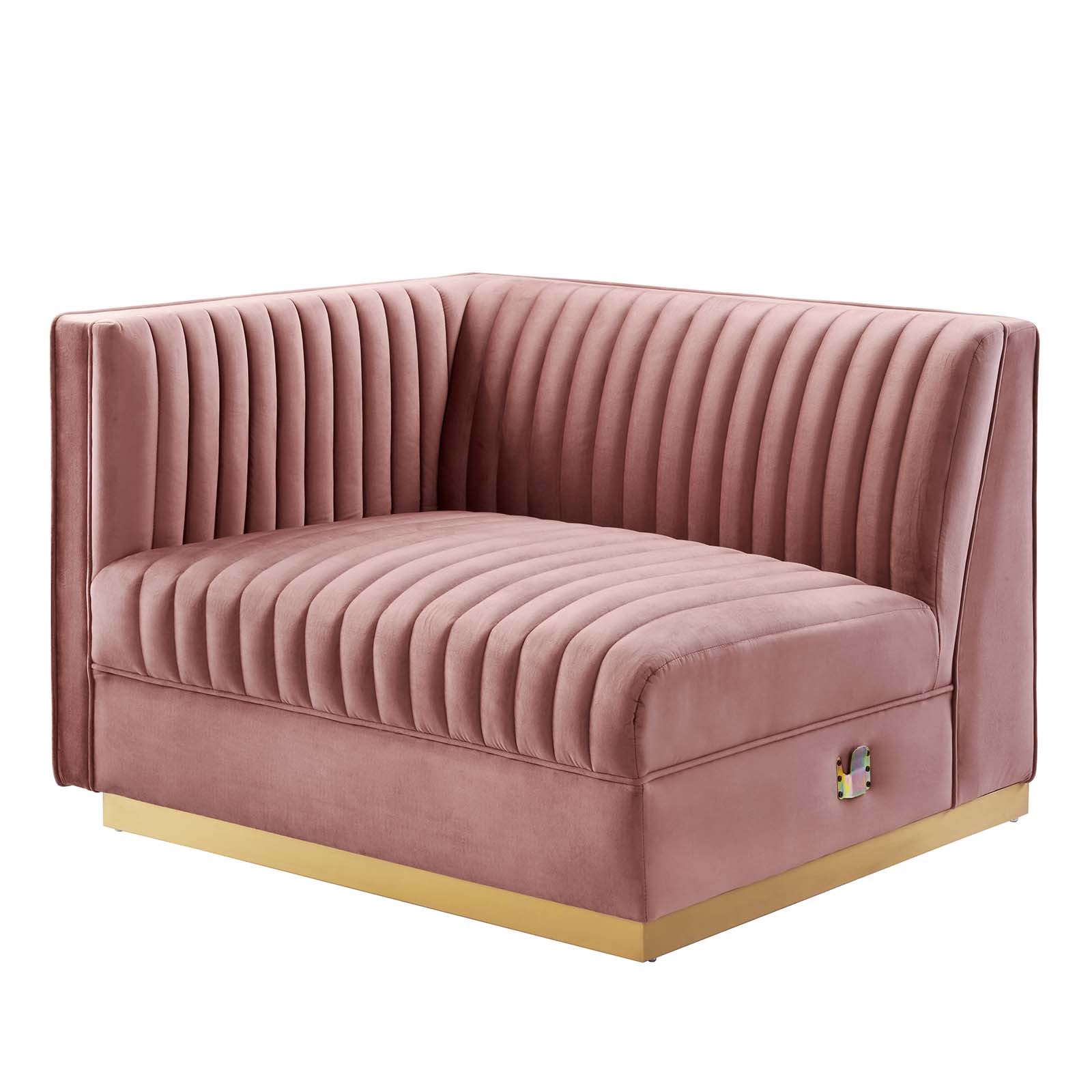 Sanguine Channel Tufted Performance Velvet Modular Sectional Sofa Left-Arm Chair - East Shore Modern Home Furnishings