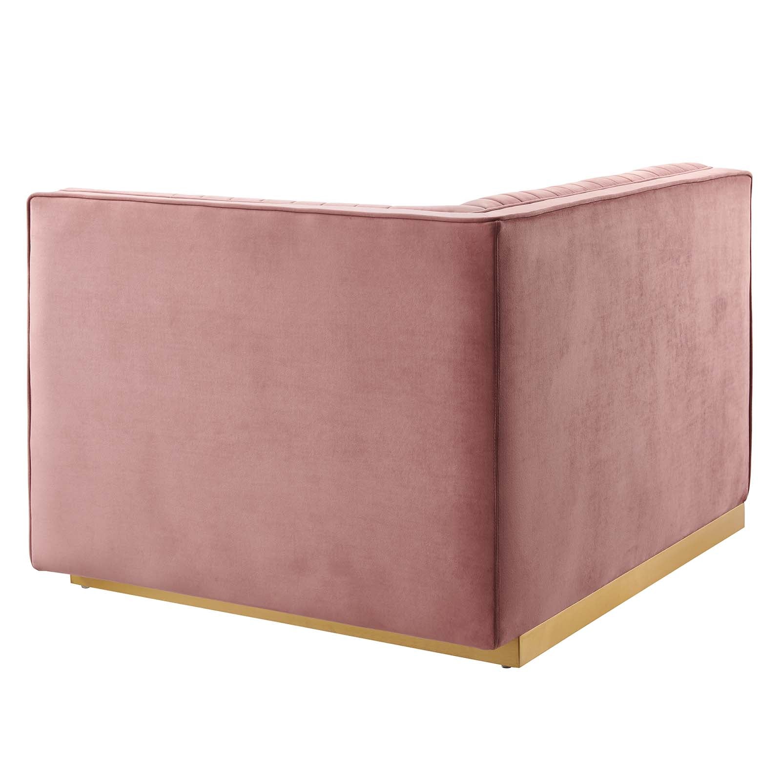 Sanguine Channel Tufted Performance Velvet Modular Sectional Sofa Right-Arm Chair - East Shore Modern Home Furnishings