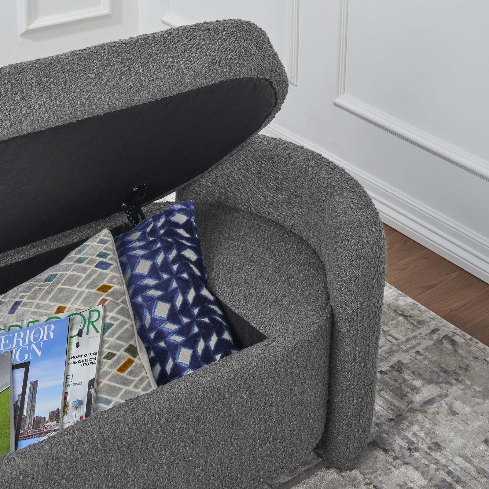 Nebula Boucle Upholstered Bench - East Shore Modern Home Furnishings