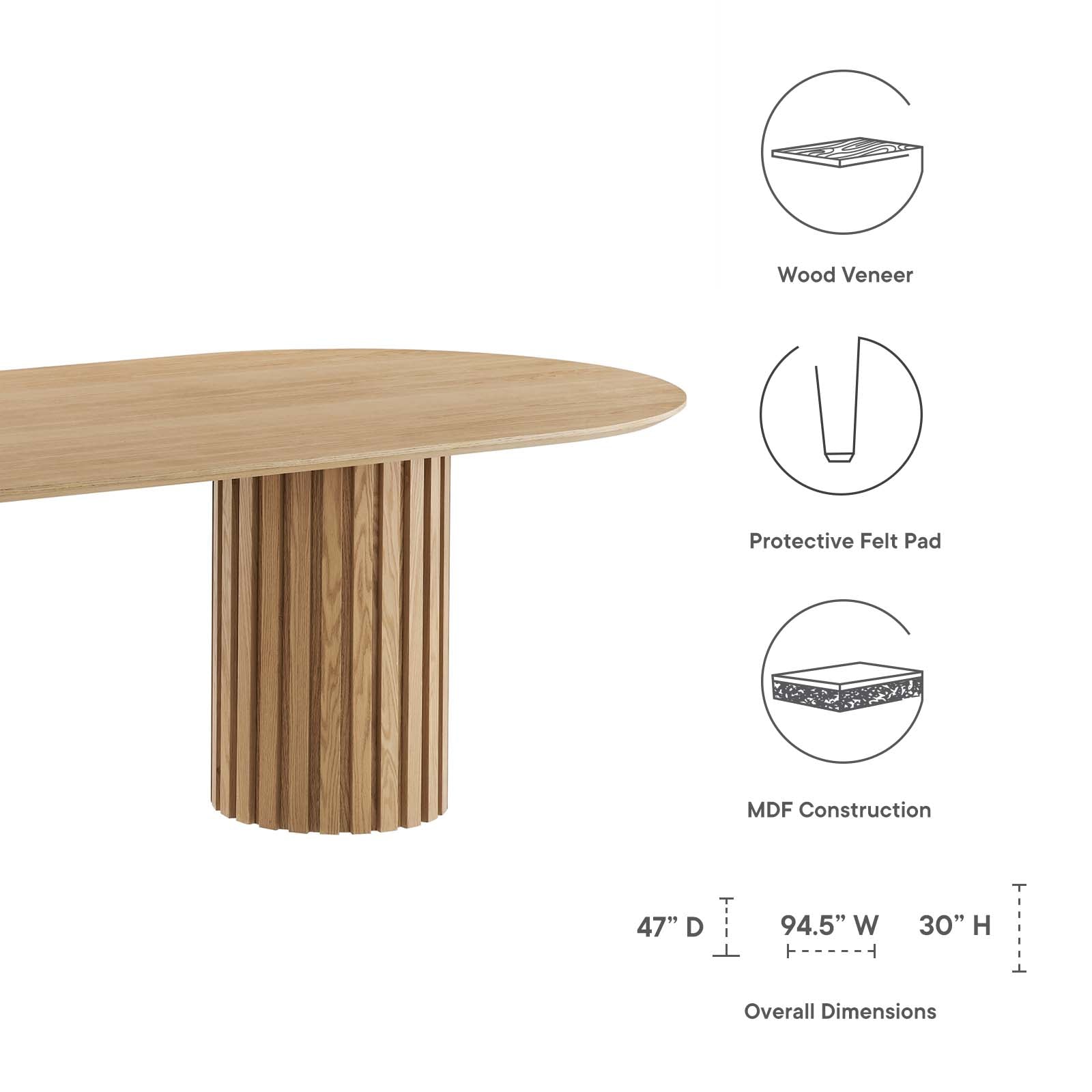 Senja 95" Oval Dining Table - East Shore Modern Home Furnishings