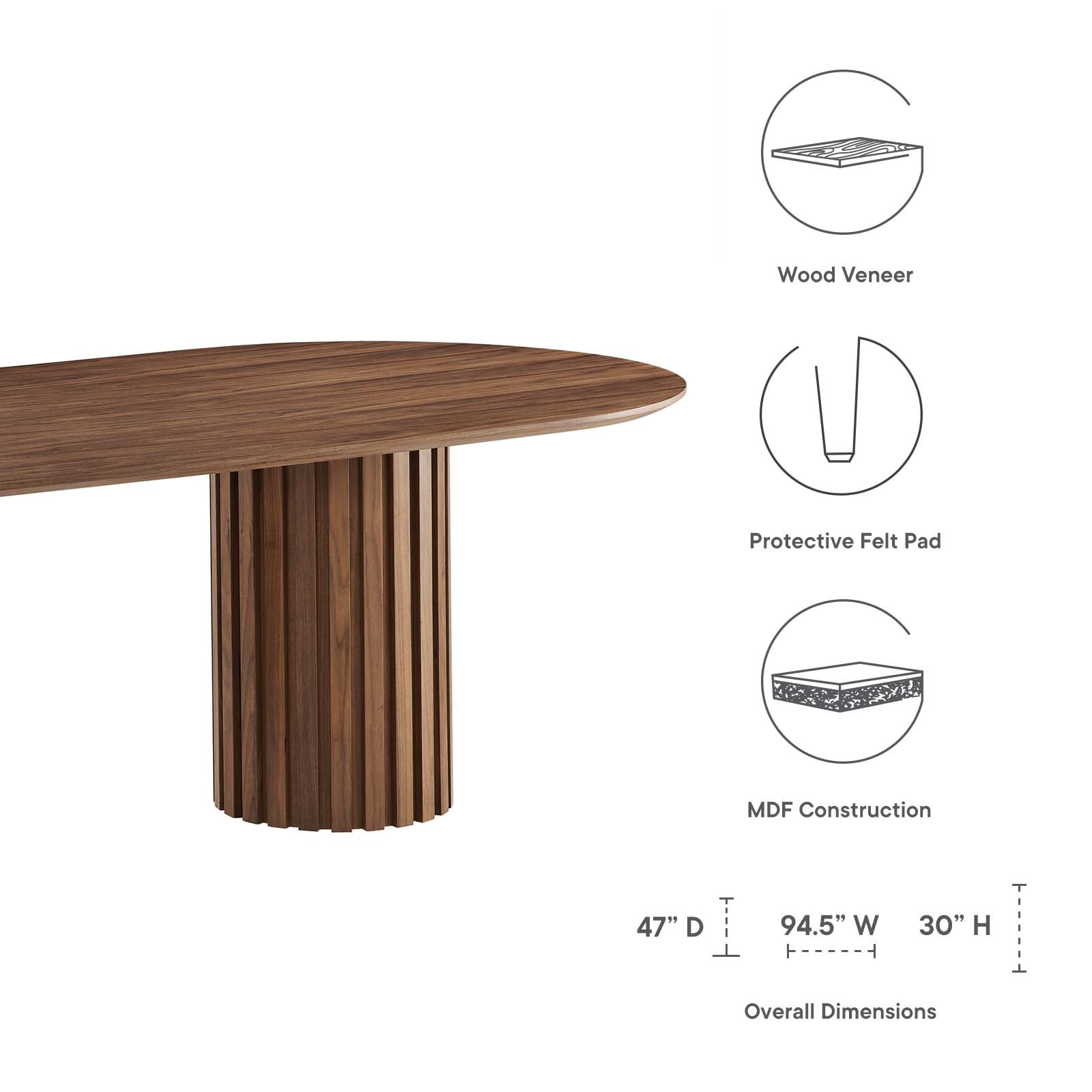Senja 95" Oval Dining Table - East Shore Modern Home Furnishings