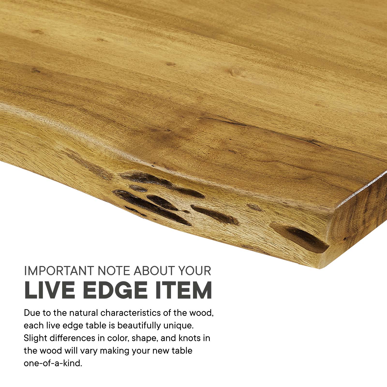 Viggo 96" Live Edge Acacia Wood Dining Table
