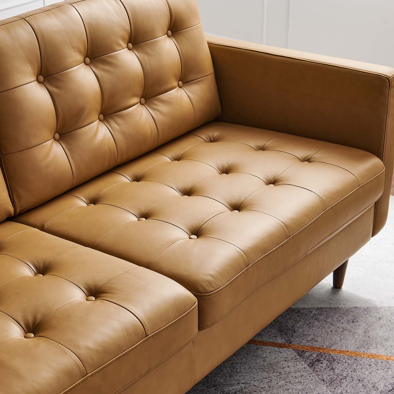 Exalt Tufted Vegan Leather Sofa - East Shore Modern Home Furnishings