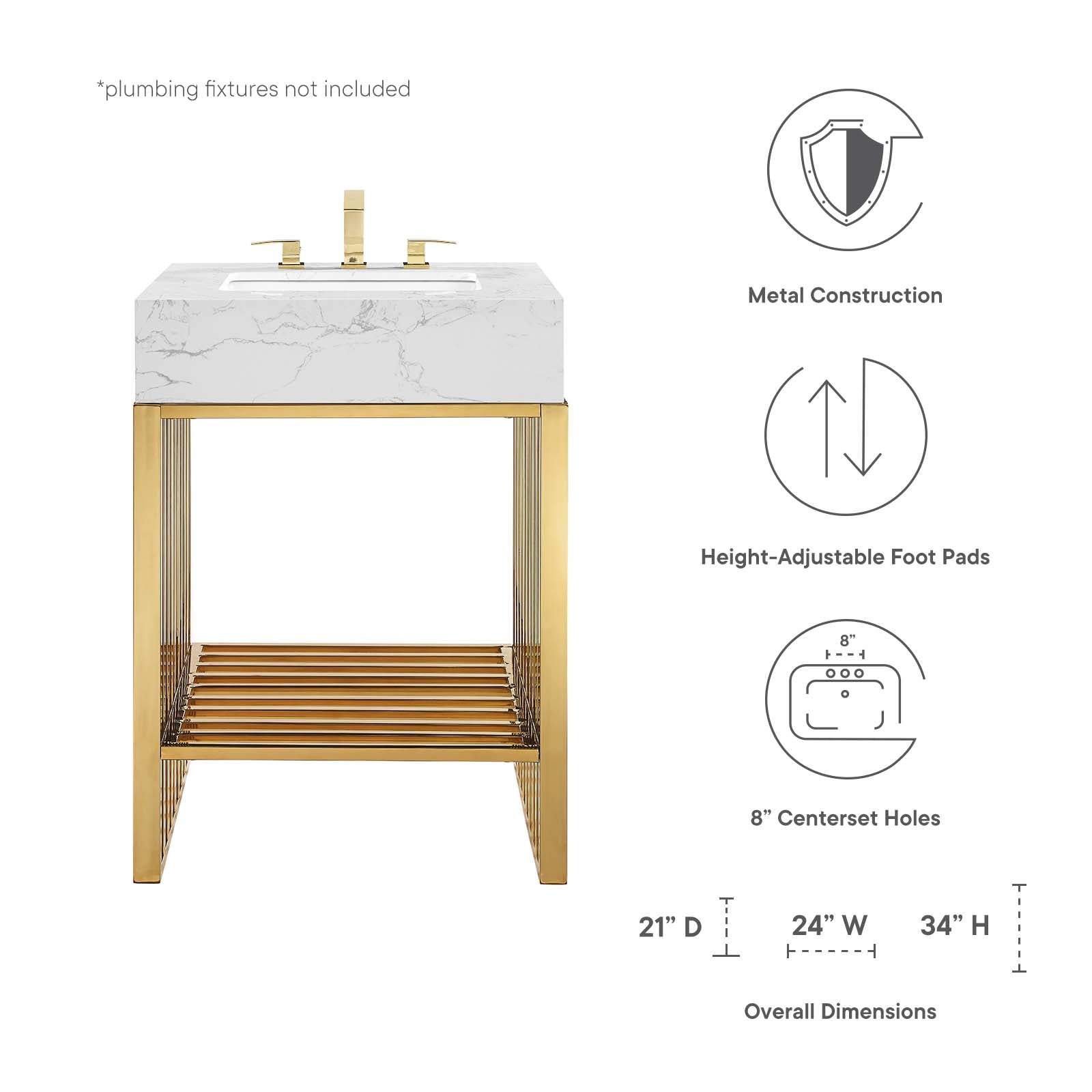 Gridiron 24" Bathroom Vanity - East Shore Modern Home Furnishings