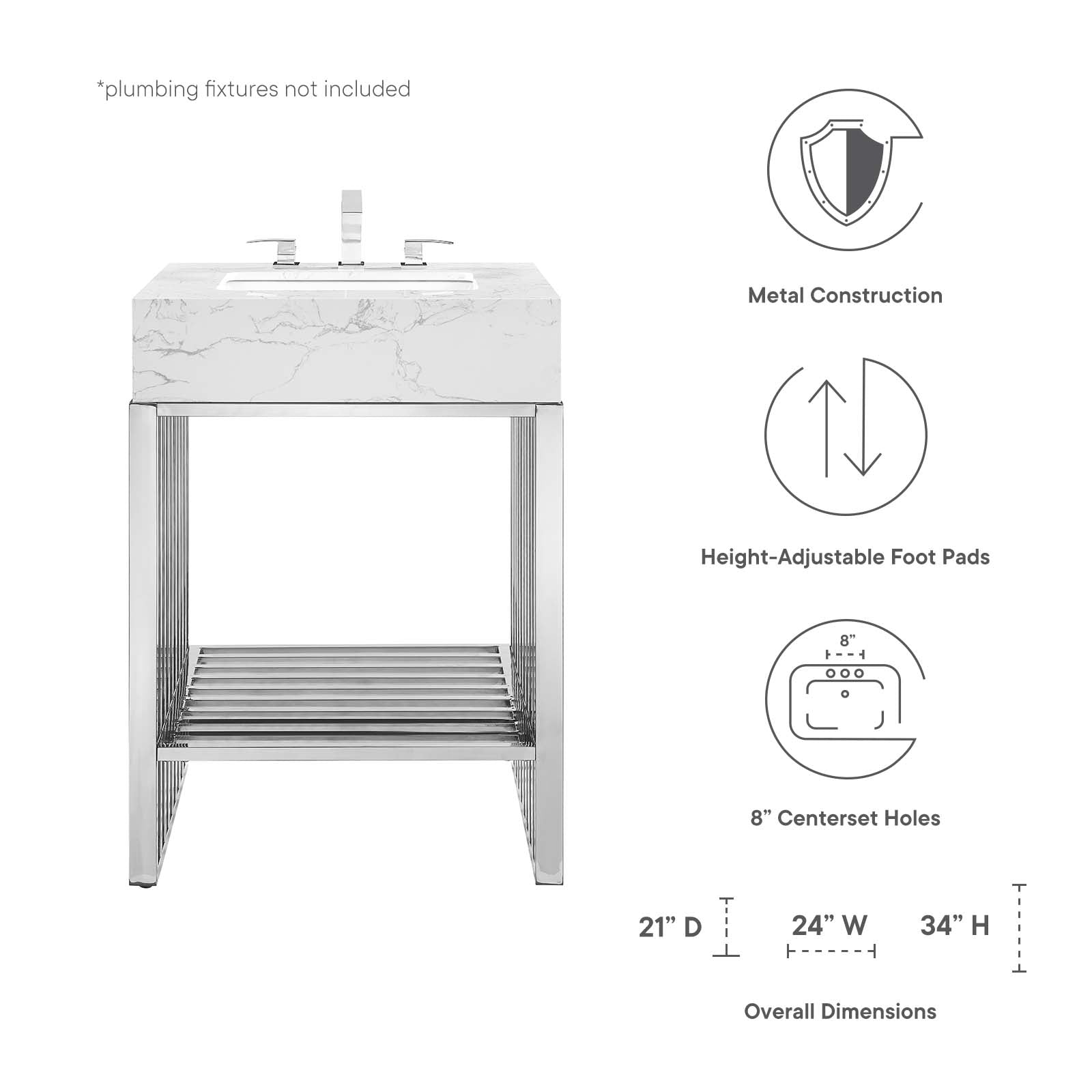 Gridiron 24" Bathroom Vanity - East Shore Modern Home Furnishings