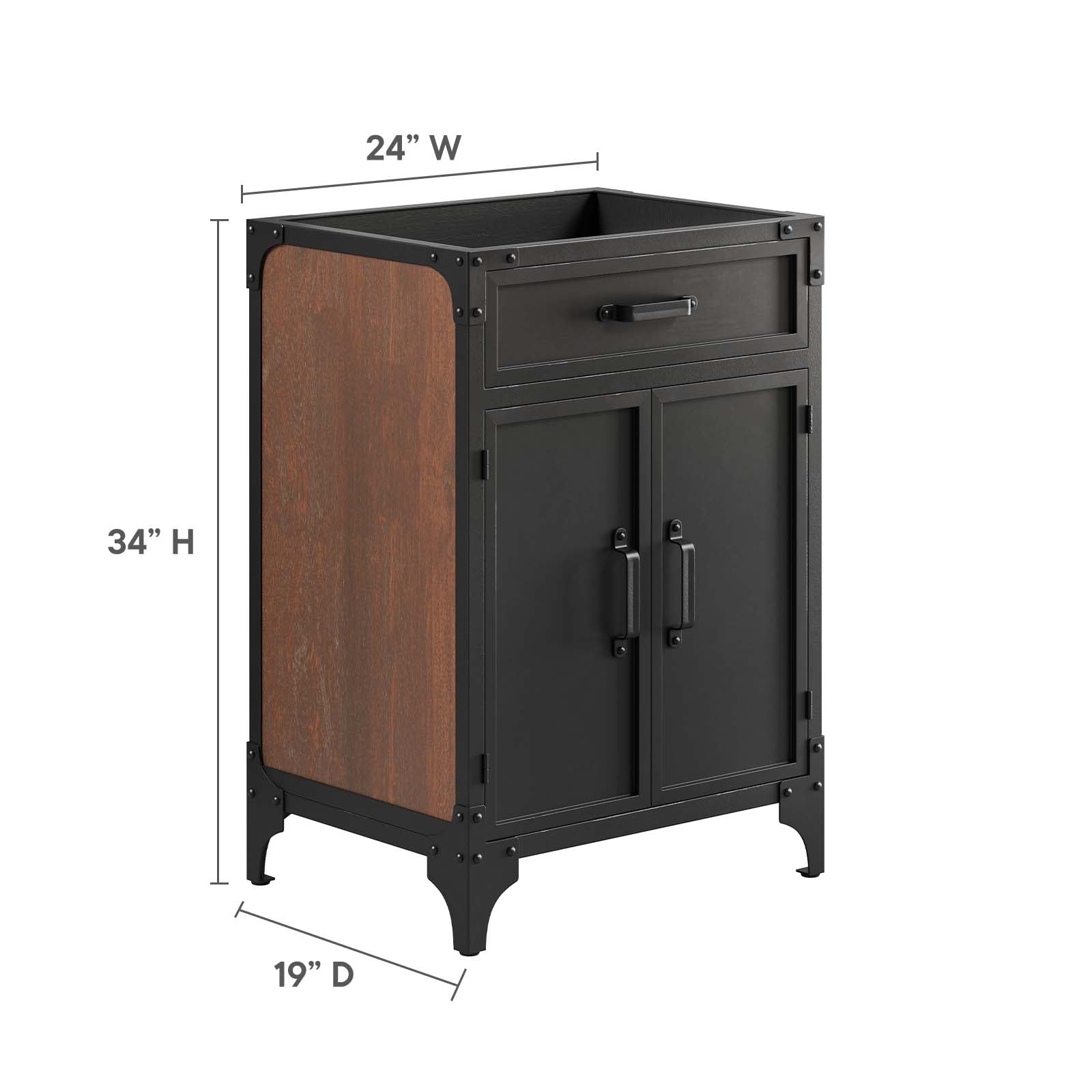 Steamforge 24" Bathroom Vanity Cabinet (Sink Basin Not Included) - East Shore Modern Home Furnishings