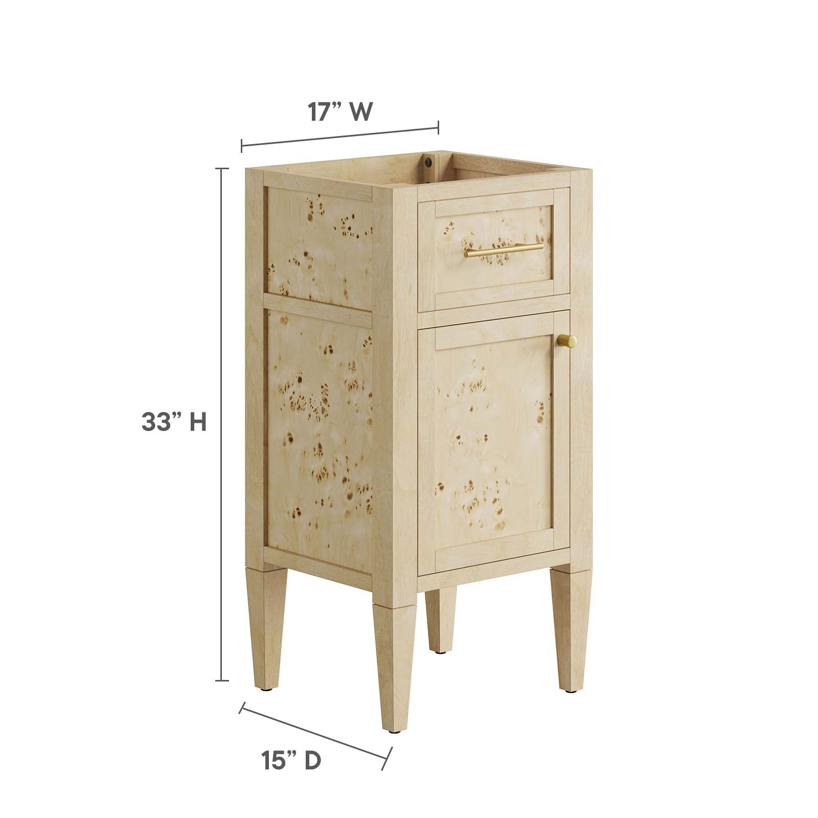 Elysian 18" Wood Bathroom Vanity Cabinet (Sink Basin Not Included)