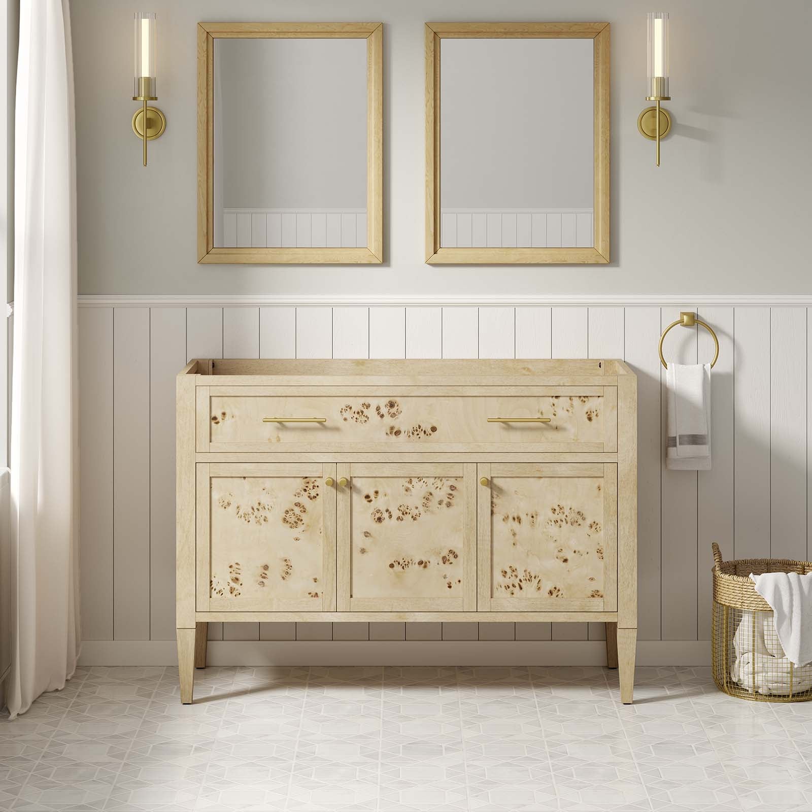 Elysian 48" Wood Bathroom Vanity Cabinet (Sink Basin Not Included)