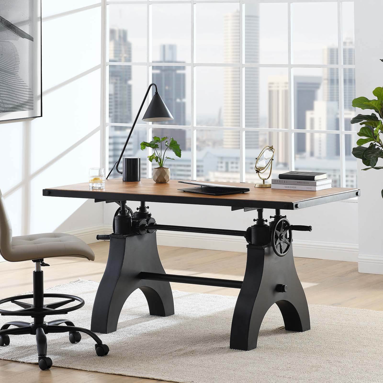 Genuine 60" Adjustable Height Dining Table and Computer Desk - East Shore Modern Home Furnishings
