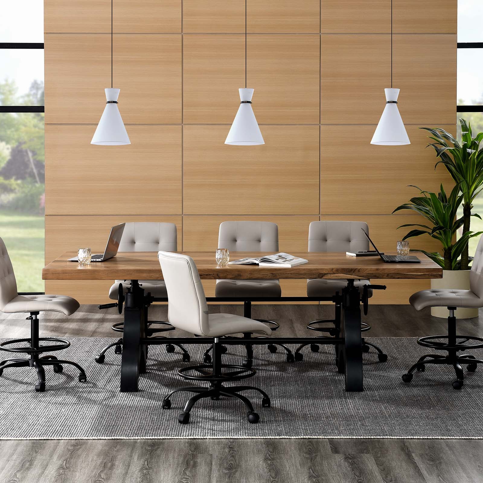 Genuine 96" Adjustable Height Dining and Conference Table - East Shore Modern Home Furnishings