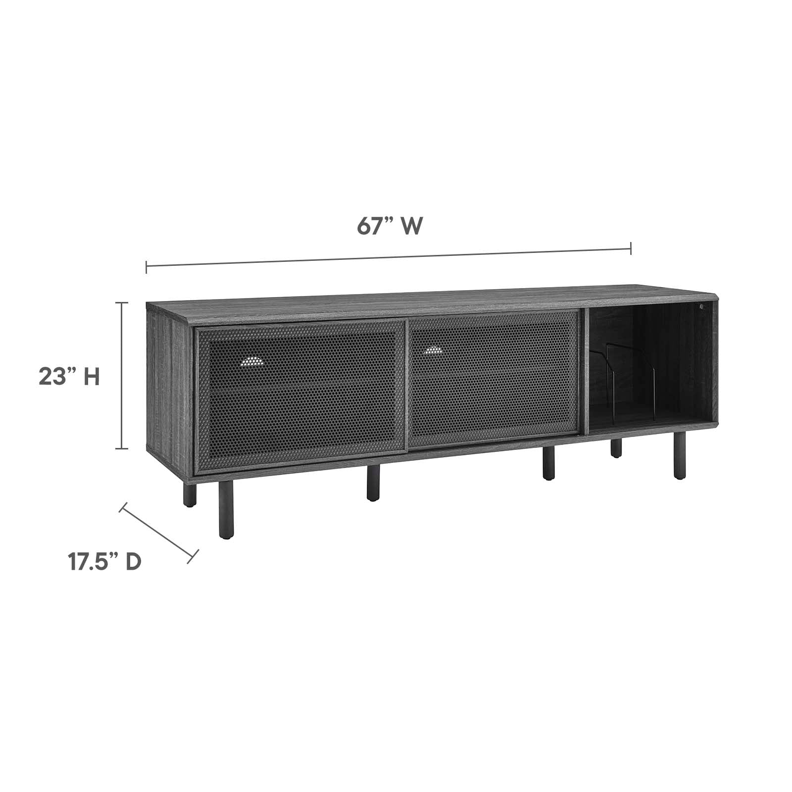 Kurtis 67" TV and Vinyl Record Stand - East Shore Modern Home Furnishings