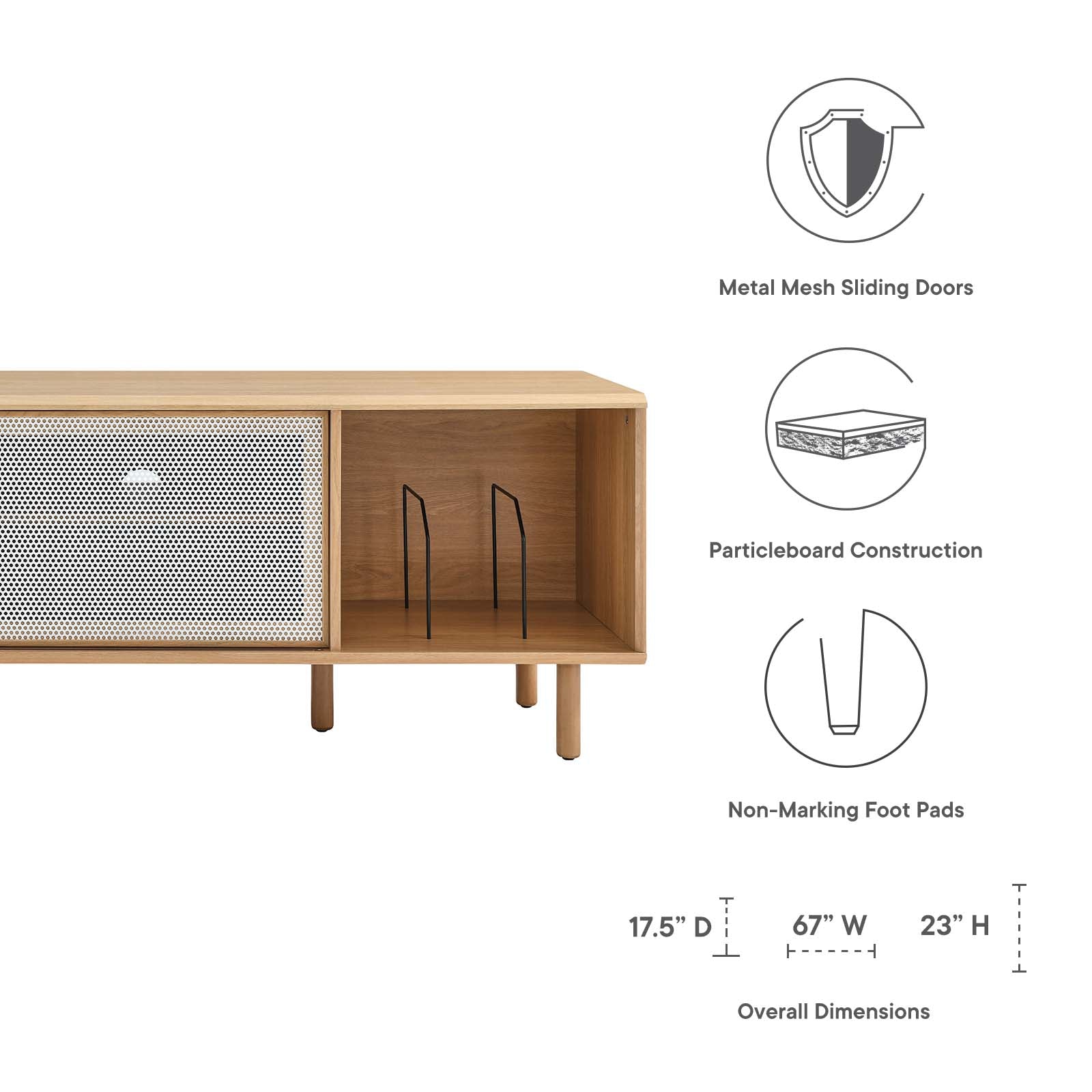 Kurtis 67" TV and Vinyl Record Stand - East Shore Modern Home Furnishings