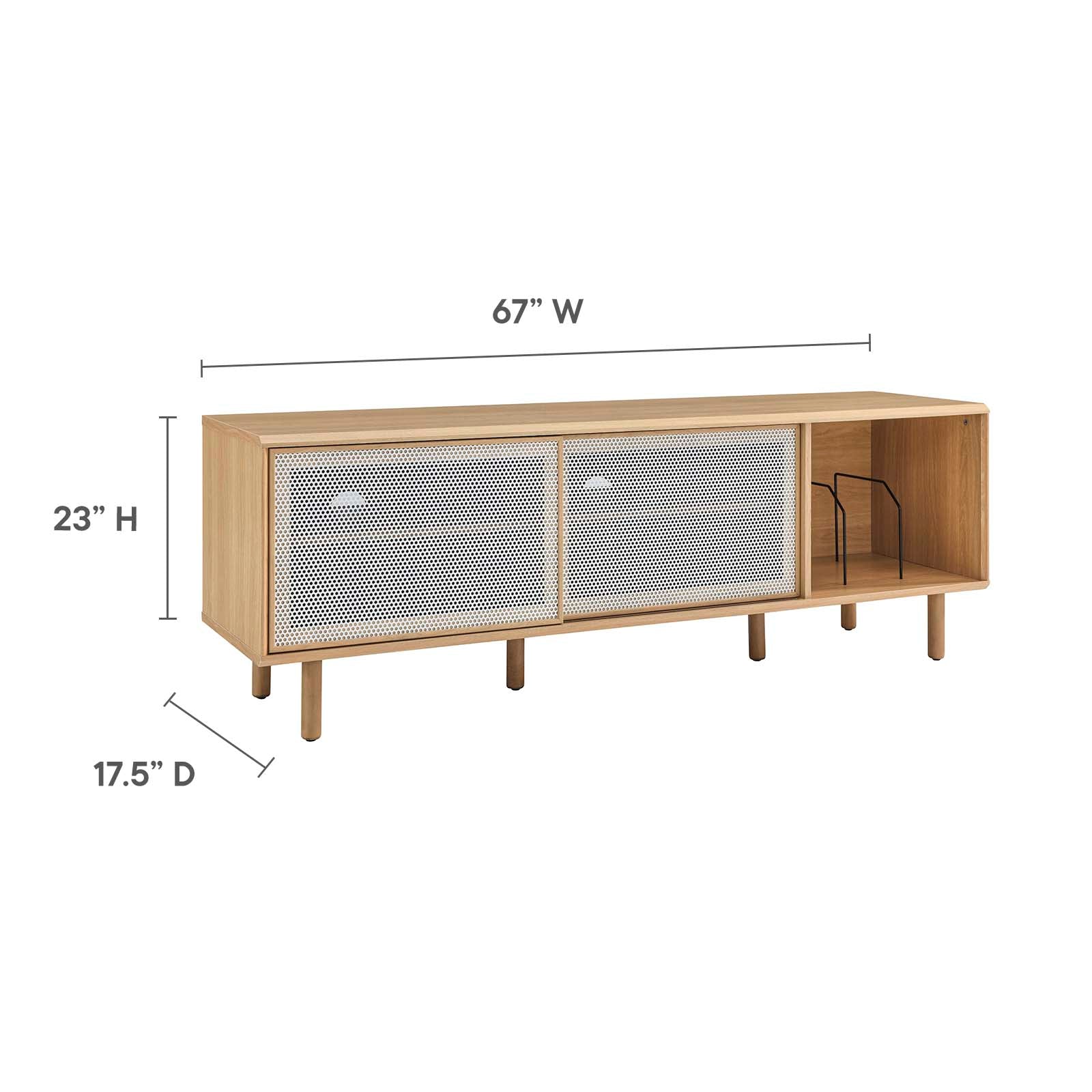 Kurtis 67" TV and Vinyl Record Stand - East Shore Modern Home Furnishings