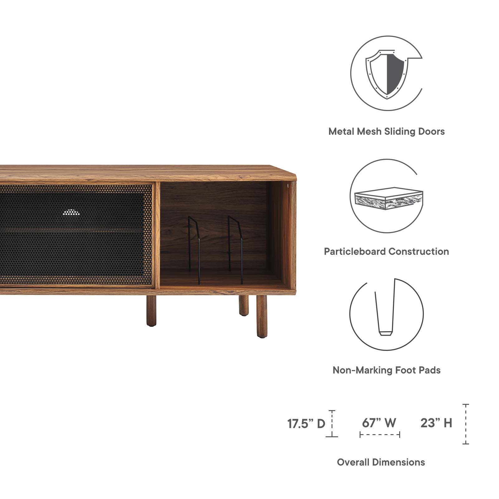 Kurtis 67" TV and Vinyl Record Stand - East Shore Modern Home Furnishings