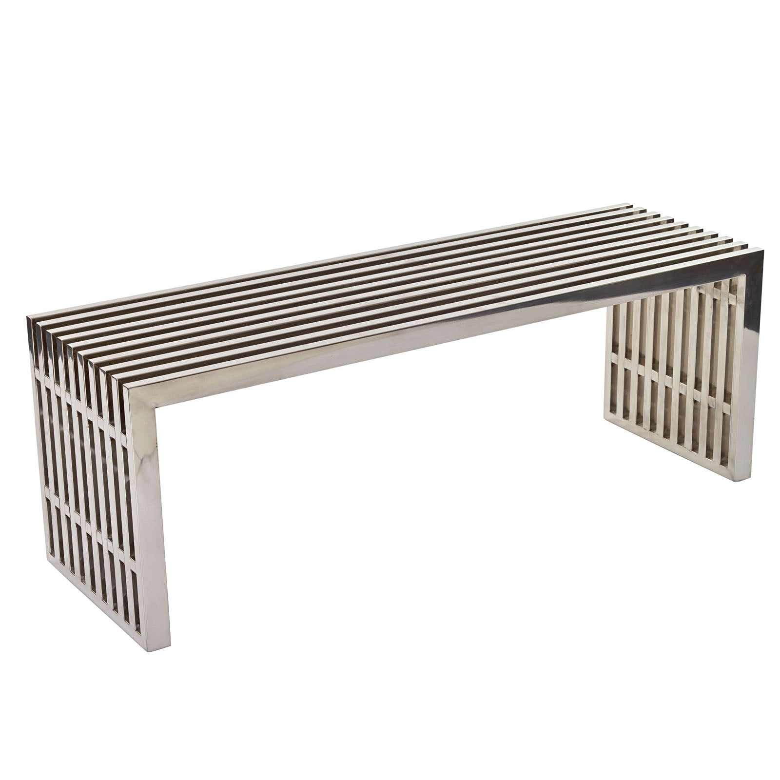 Gridiron Medium Stainless Steel Bench - East Shore Modern Home Furnishings