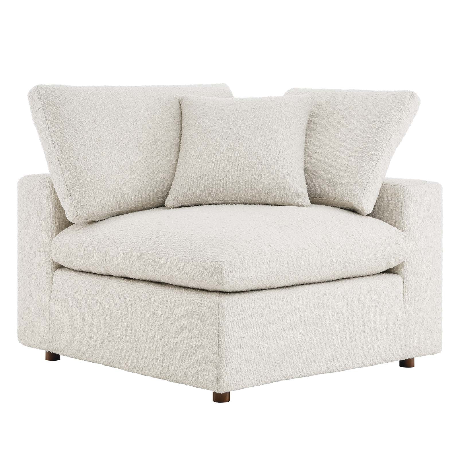 Commix Down Filled Overstuffed Boucle Fabric Corner Chair - East Shore Modern Home Furnishings