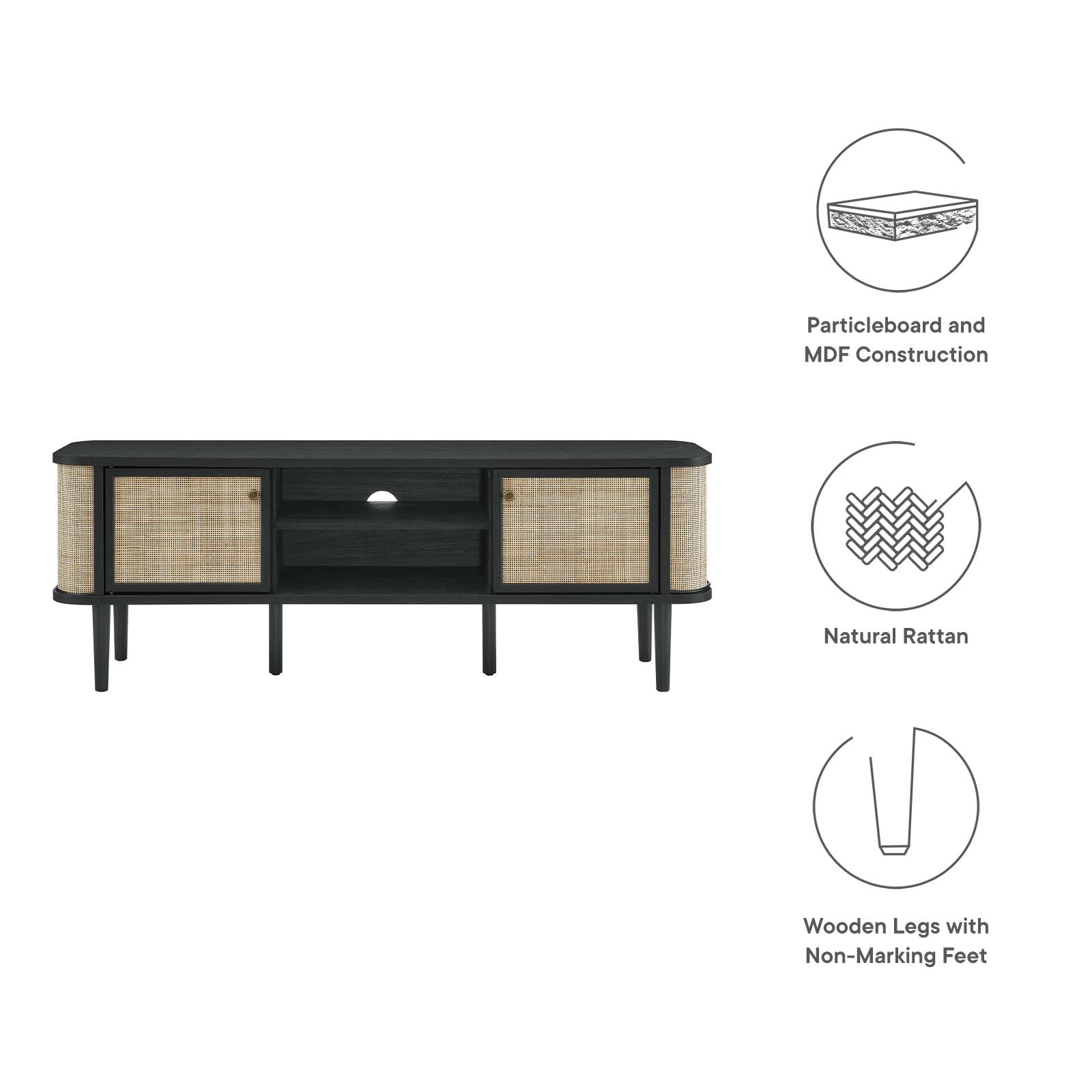 Miramar 60'' Wood TV Stand - East Shore Modern Home Furnishings