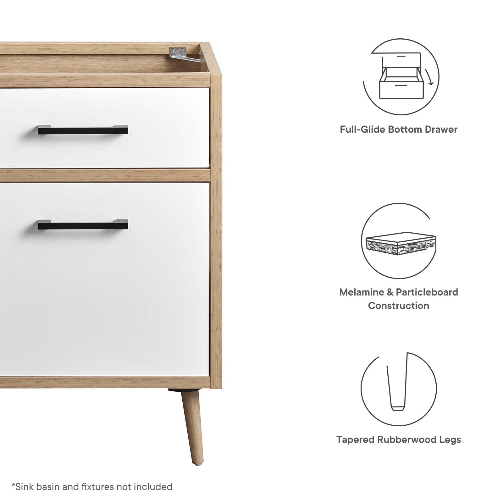 Maverick 24" Bathroom Vanity Cabinet - Sink Basin Not Included - East Shore Modern Home Furnishings