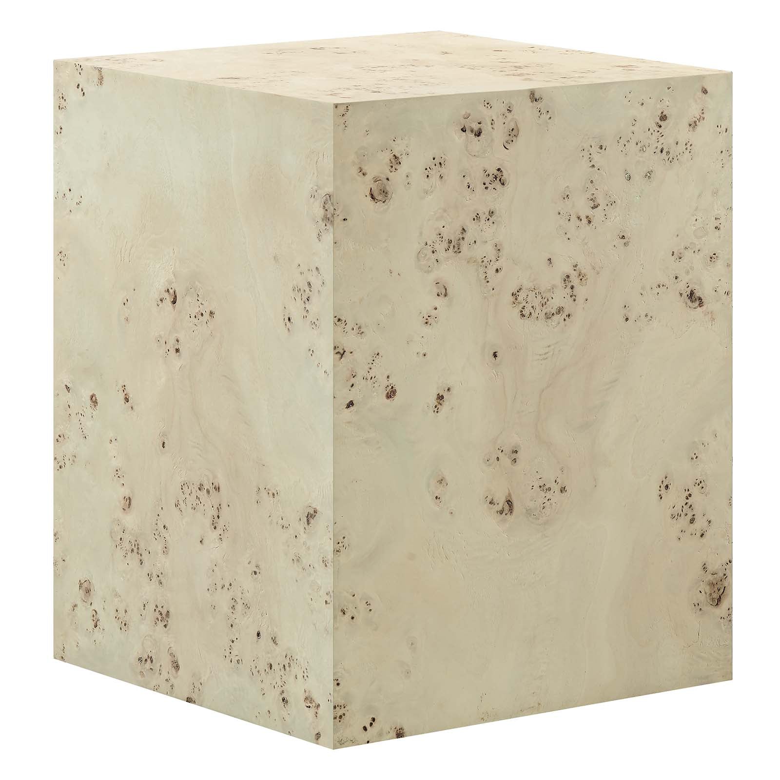 Cosmos 16" Square Burl Wood Side Table - East Shore Modern Home Furnishings
