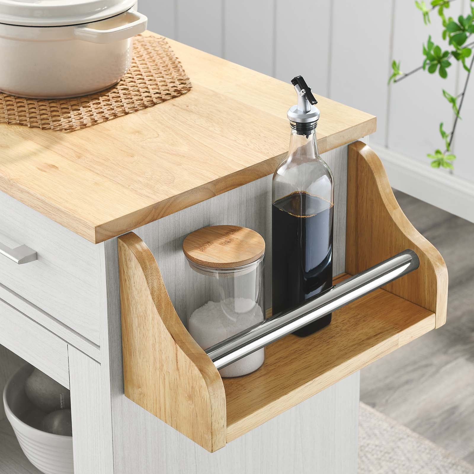 Culinary Kitchen Cart With Spice Rack - East Shore Modern Home Furnishings