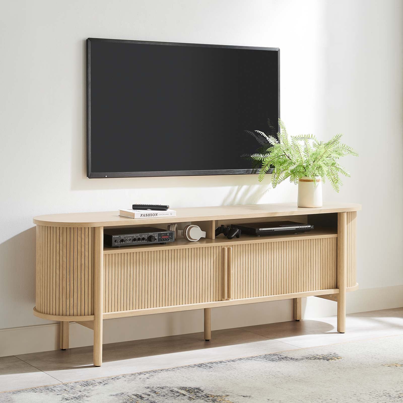 Cadence Curved 71" TV Stand - East Shore Modern Home Furnishings