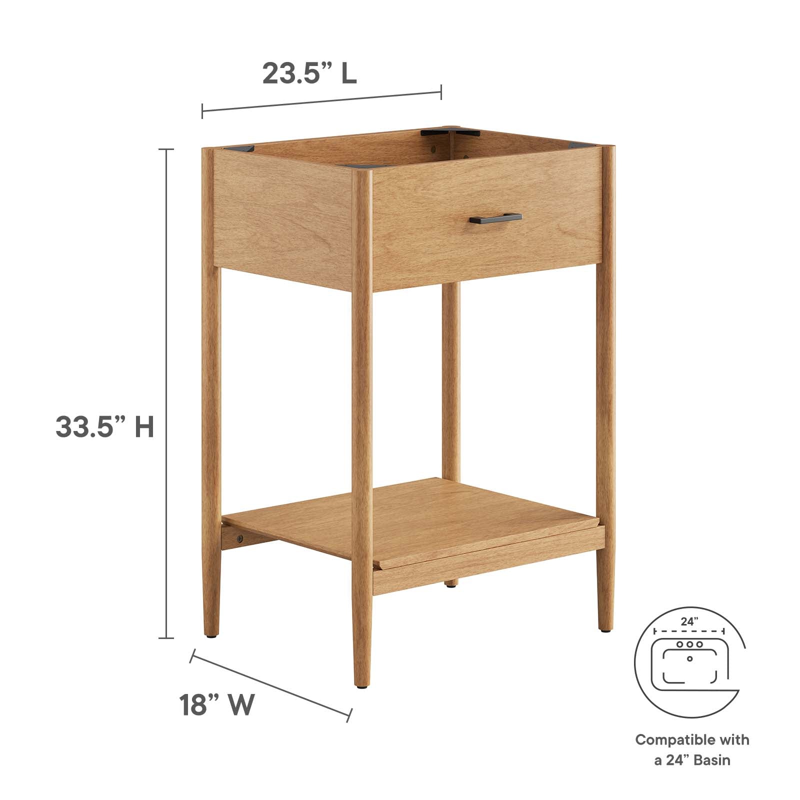 Zaire 24" Bathroom Vanity Cabinet (Sink Basin Not Included) - East Shore Modern Home Furnishings