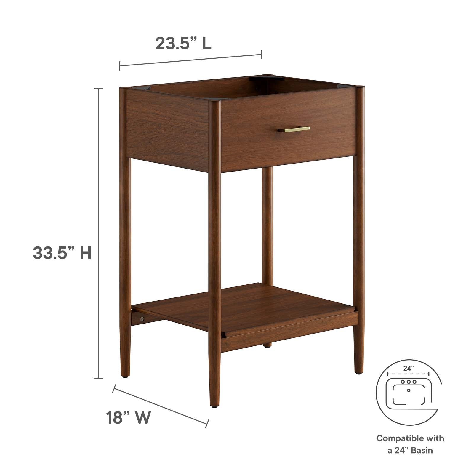 Zaire 24" Bathroom Vanity Cabinet (Sink Basin Not Included) - East Shore Modern Home Furnishings