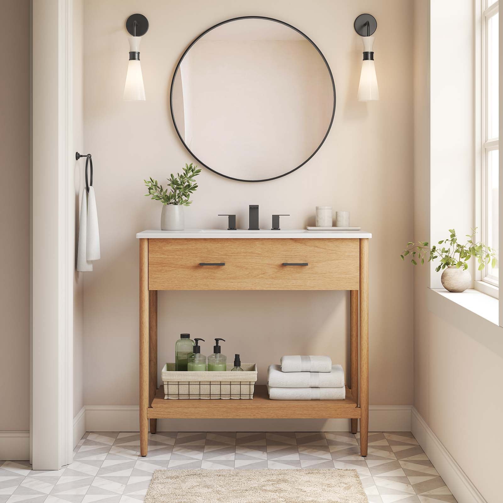 Zaire 36" Bathroom Vanity Cabinet (Sink Basin Not Included)