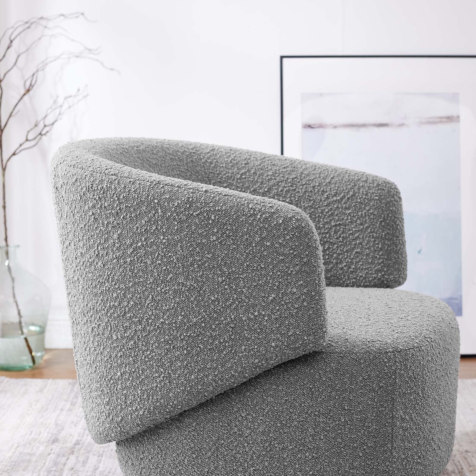 Celestia Boucle Fabric Swivel Chair - East Shore Modern Home Furnishings
