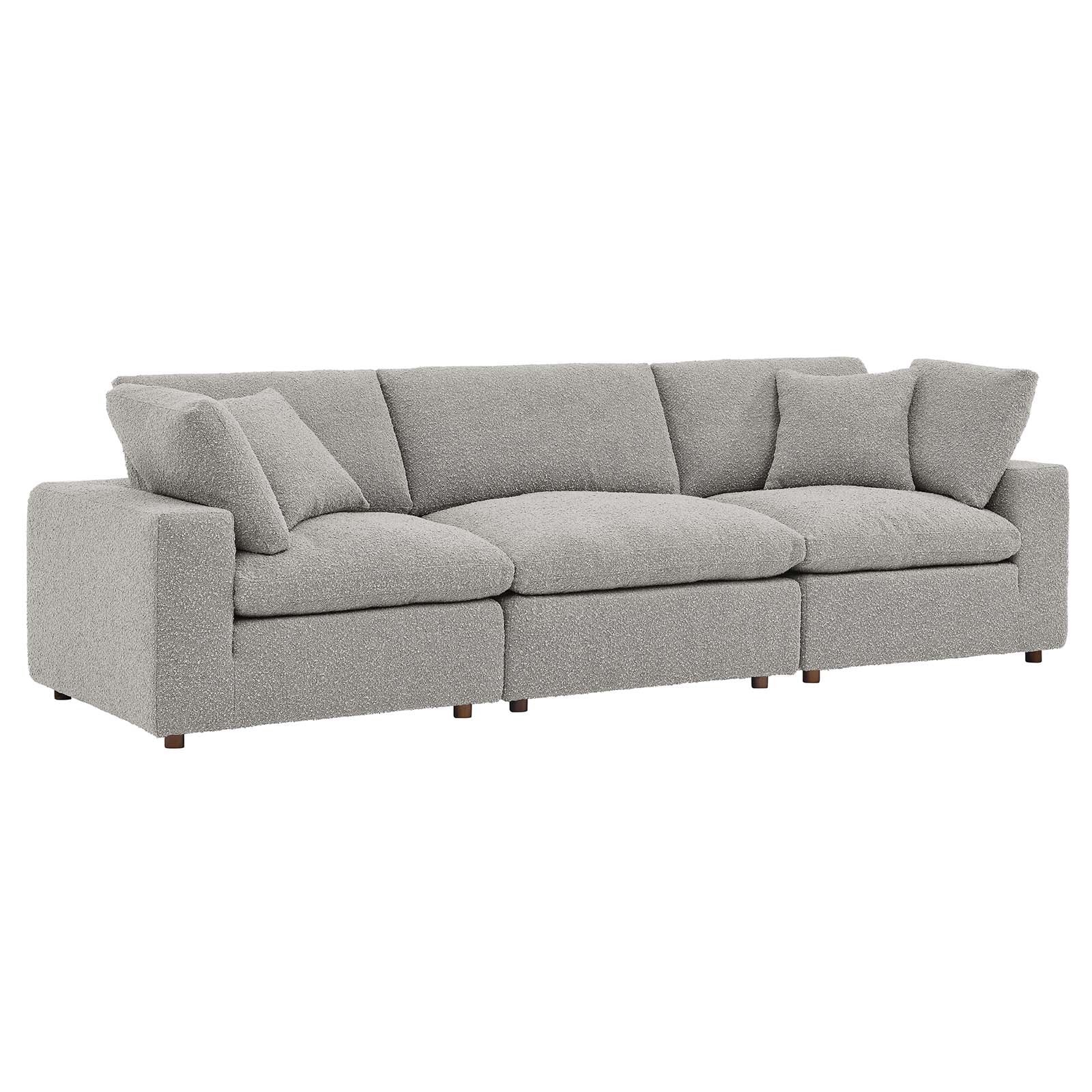 Commix Down Filled Overstuffed Boucle Fabric 3-Seater Sofa - East Shore Modern Home Furnishings