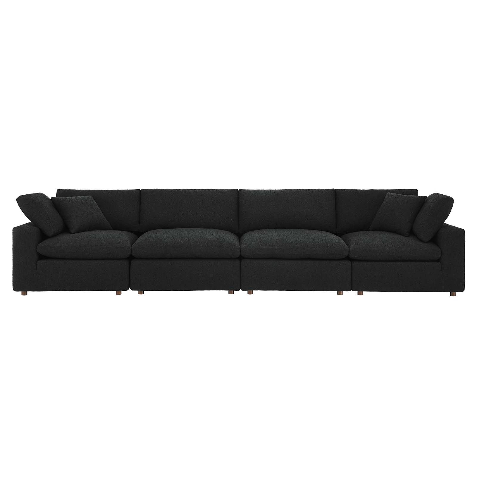 Commix Down Filled Overstuffed Boucle Fabric 4-Seater Sofa - East Shore Modern Home Furnishings