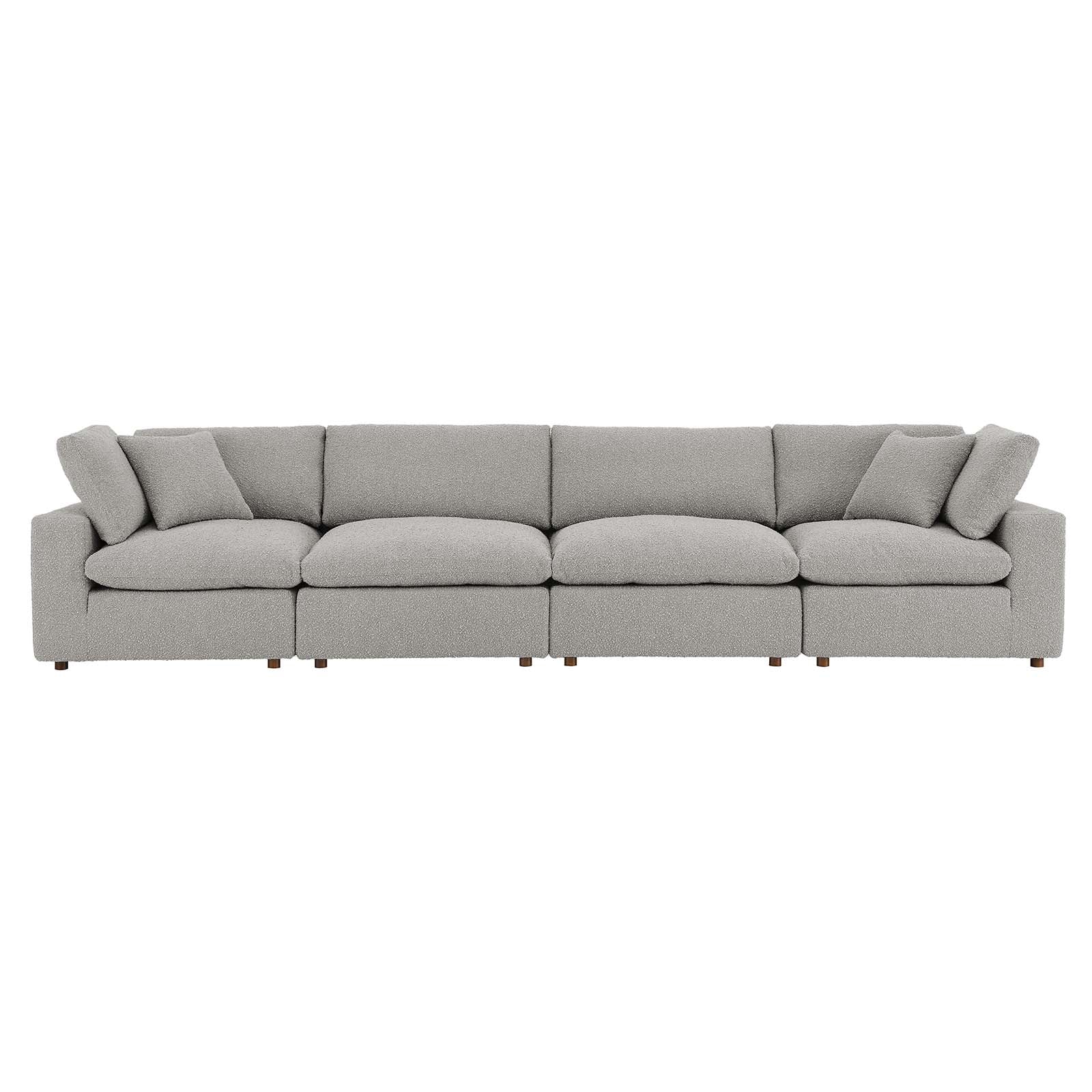 Commix Down Filled Overstuffed Boucle Fabric 4-Seater Sofa - East Shore Modern Home Furnishings