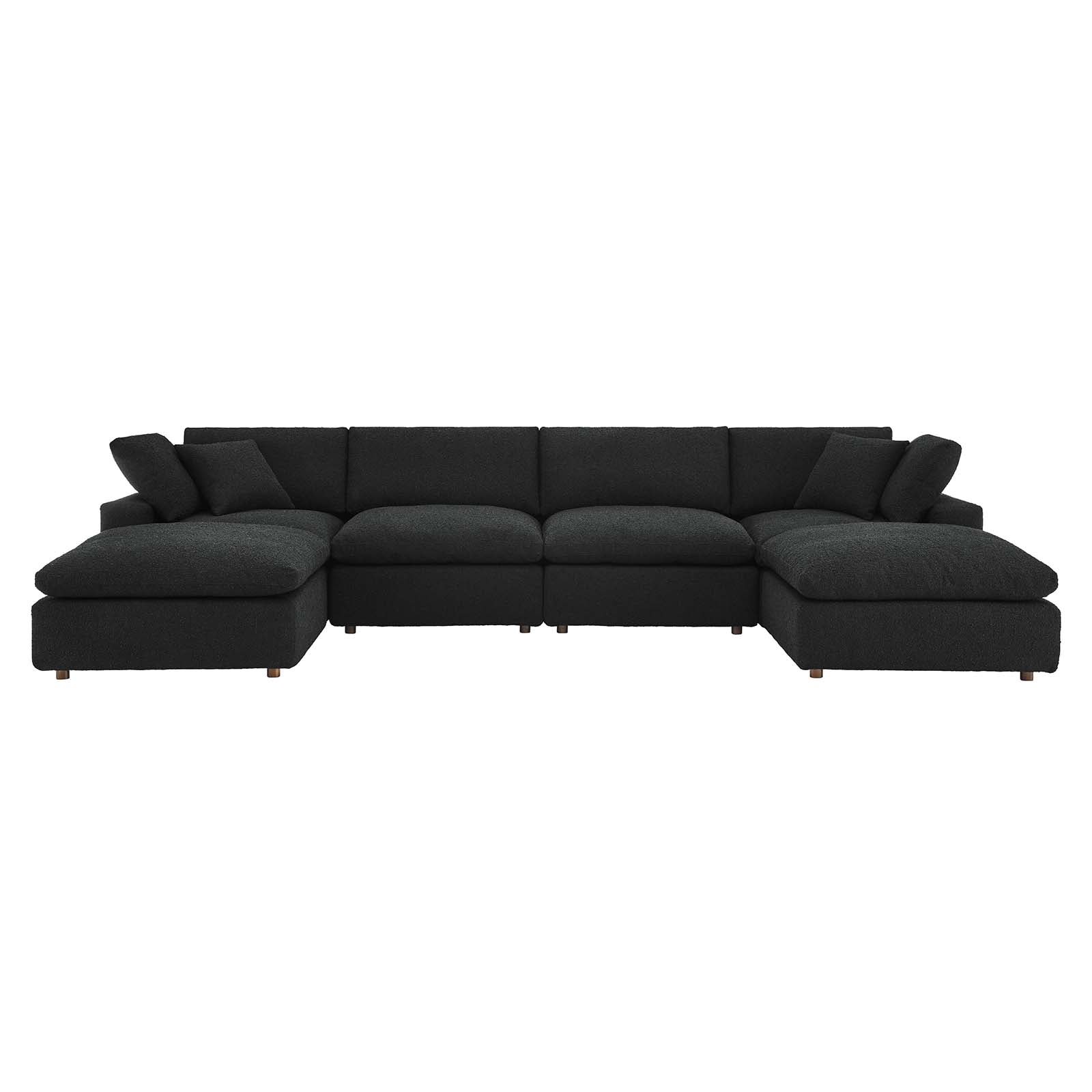 Commix Down Filled Overstuffed Boucle 6-Piece Sectional Sofa - East Shore Modern Home Furnishings