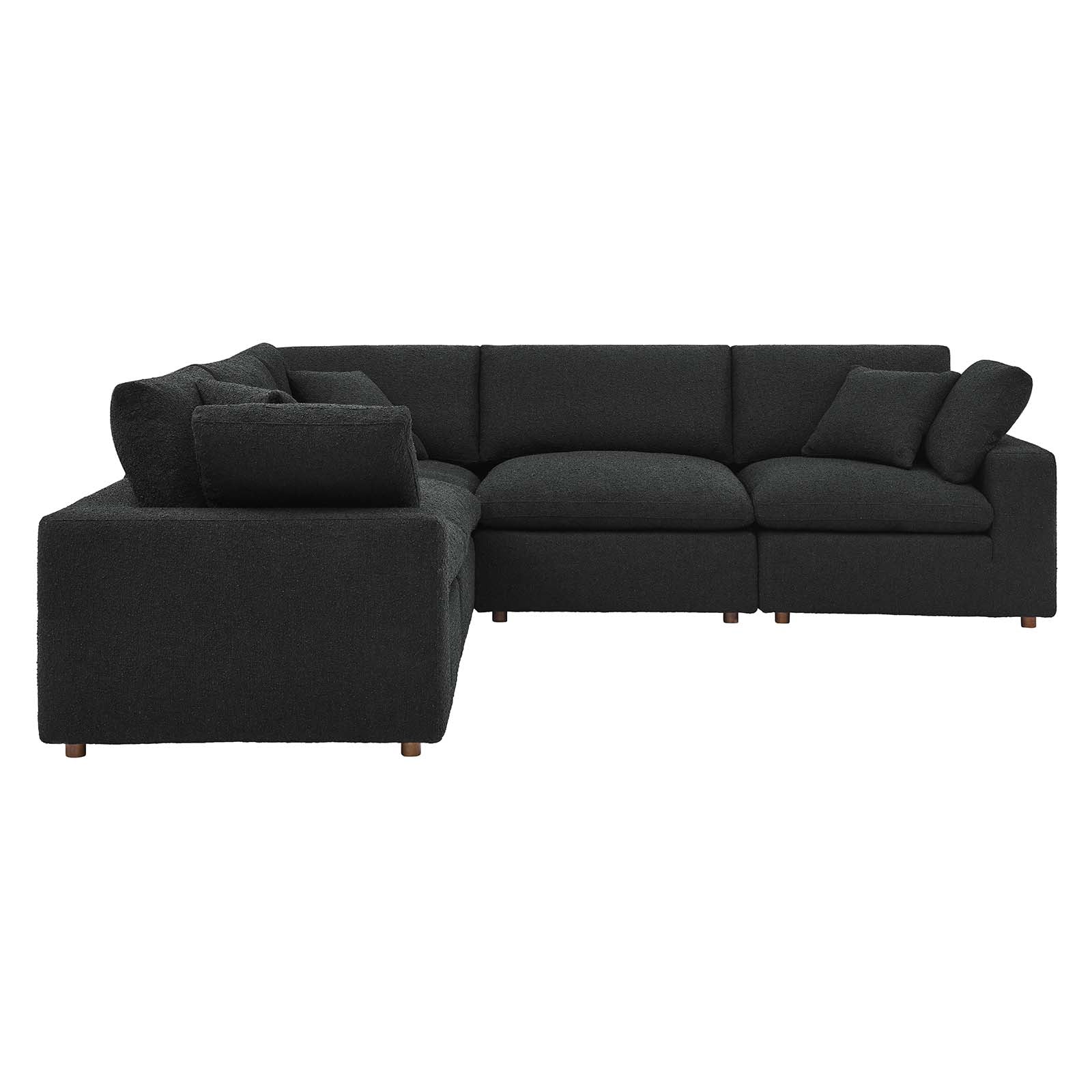 Commix Down Filled Overstuffed Boucle 5-Piece Sectional Sofa - East Shore Modern Home Furnishings