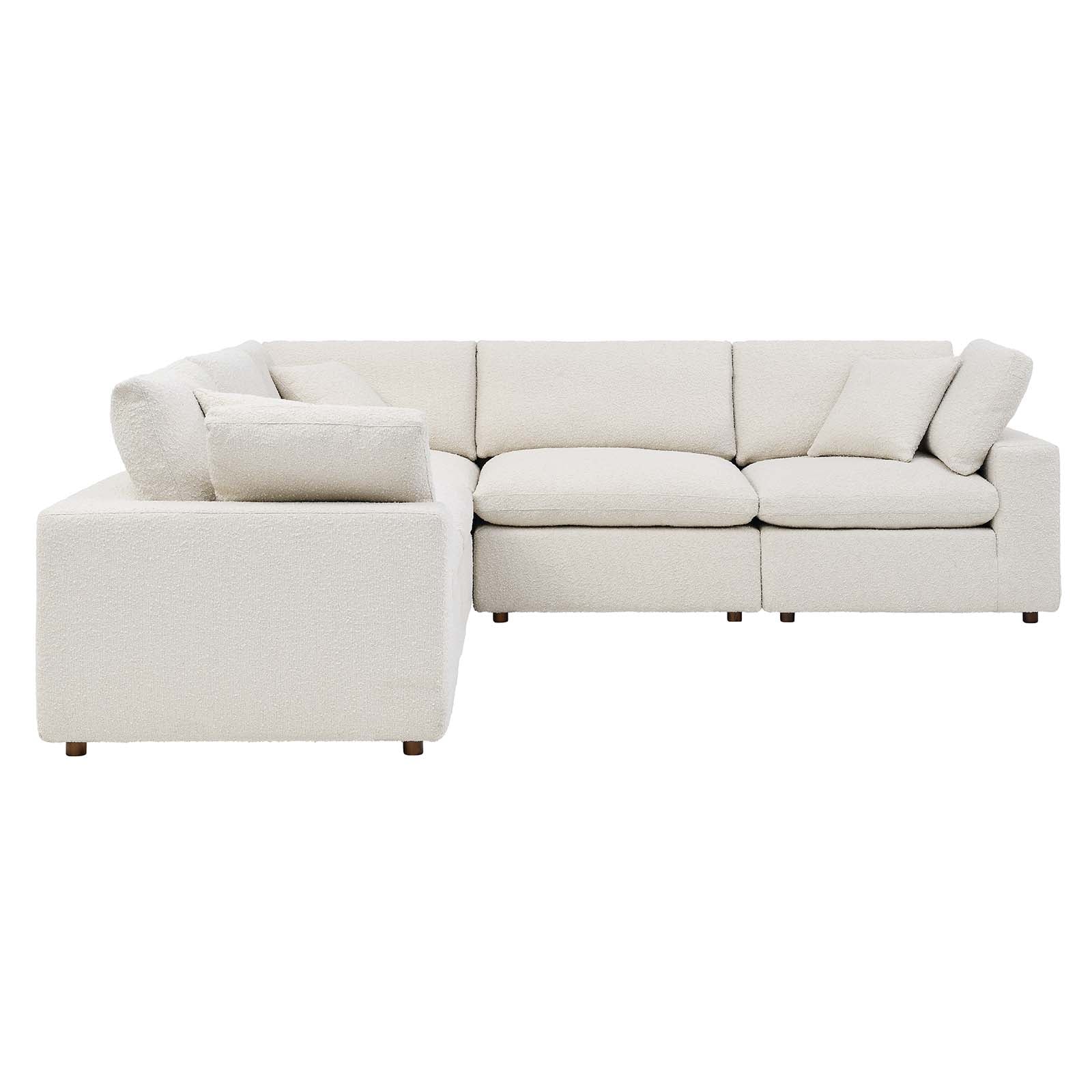 Commix Down Filled Overstuffed Boucle 5-Piece Sectional Sofa - East Shore Modern Home Furnishings