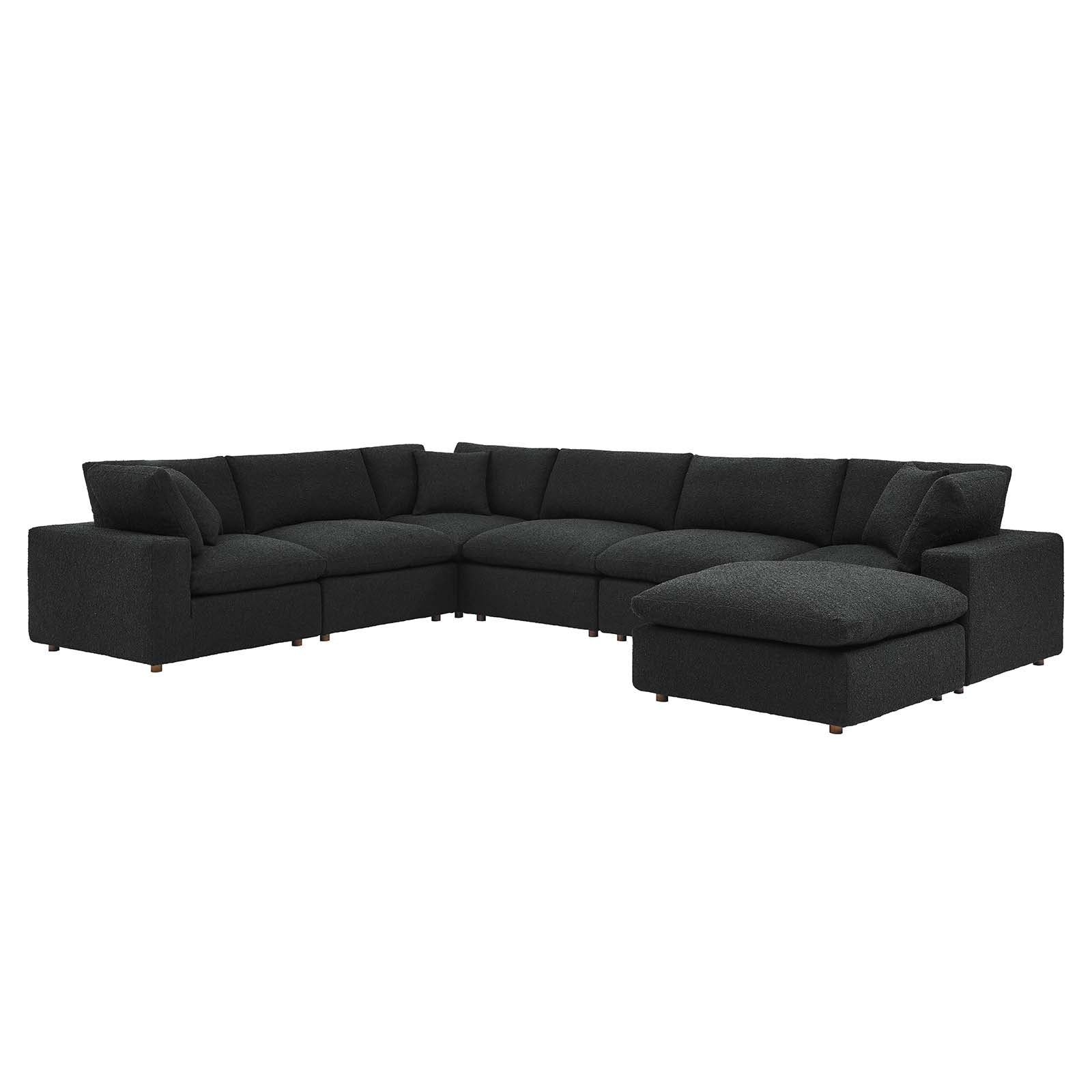 Commix Down Filled Overstuffed Boucle 7-Piece Sectional Sofa - East Shore Modern Home Furnishings