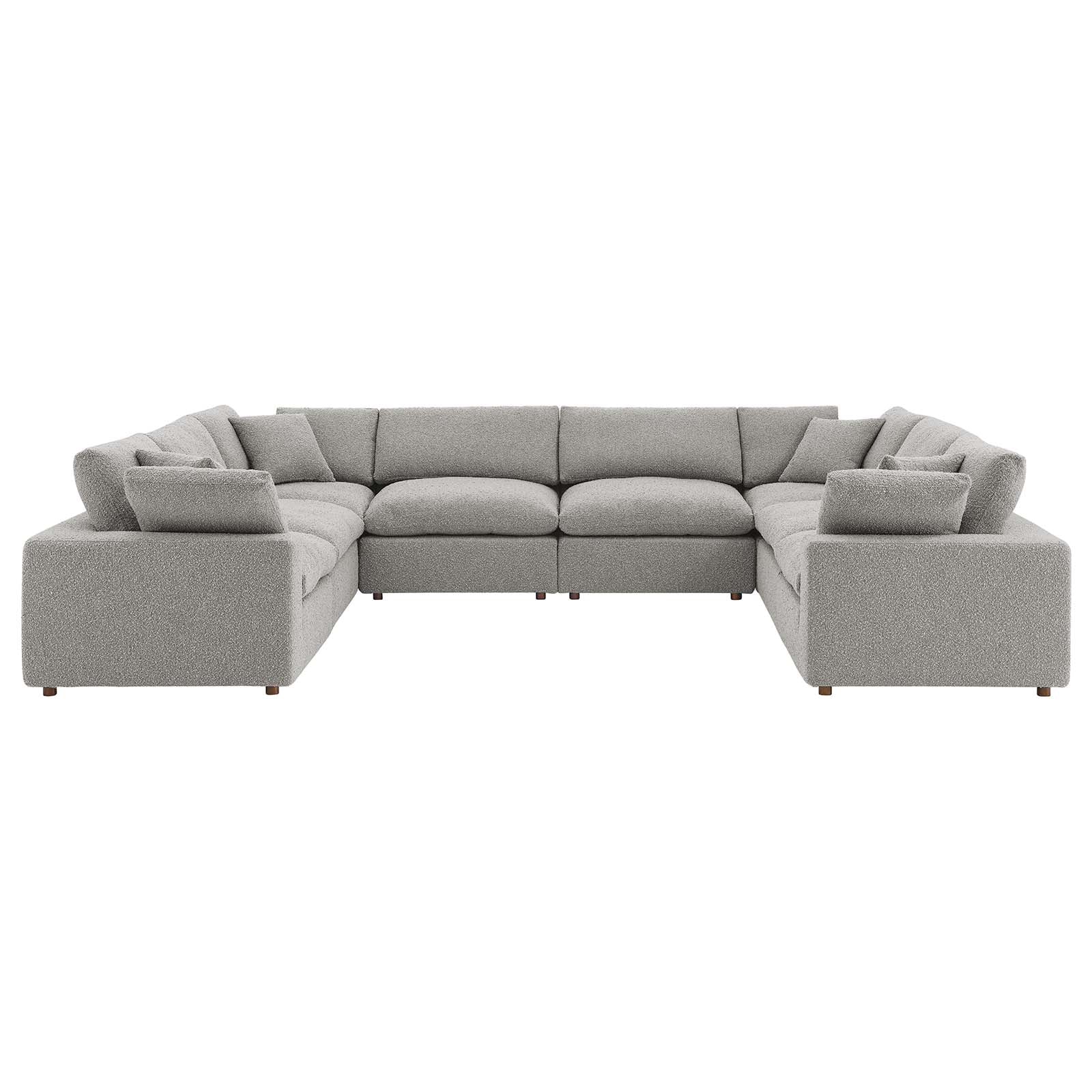 Commix Down Filled Overstuffed Boucle Fabric 8-Piece Sectional Sofa - East Shore Modern Home Furnishings