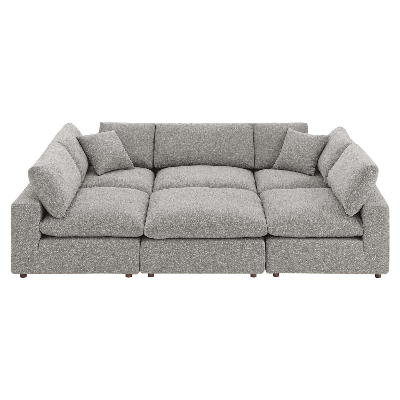 Commix Down Filled Overstuffed Boucle Fabric 6-Piece Sectional Sofa - East Shore Modern Home Furnishings