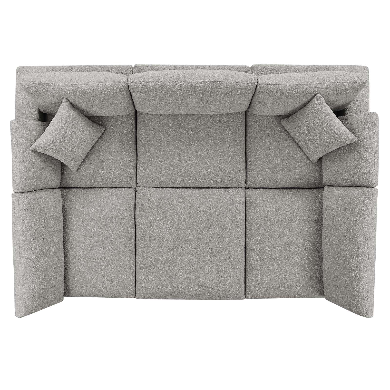 Commix Down Filled Overstuffed Boucle Fabric 6-Piece Sectional Sofa - East Shore Modern Home Furnishings