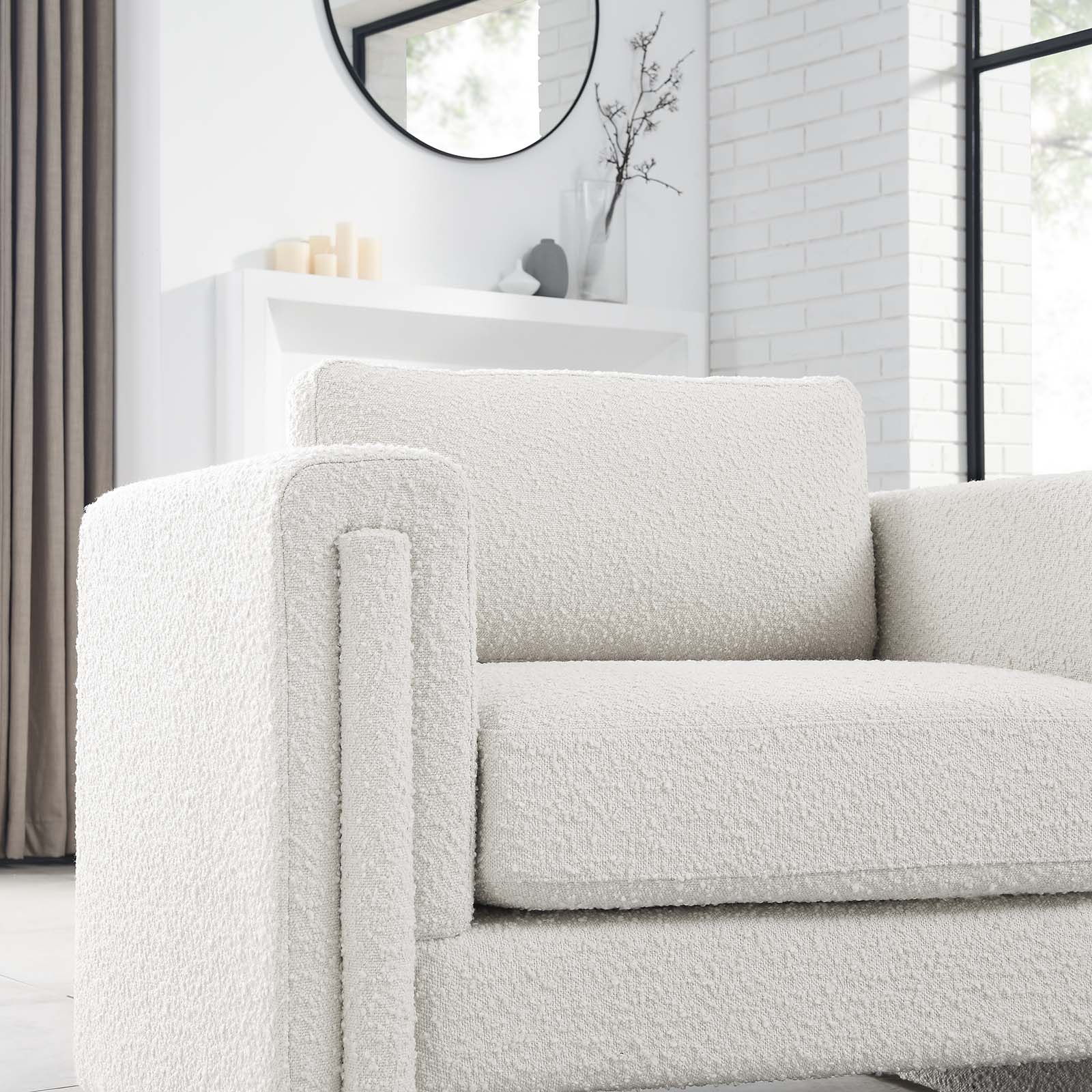 Visible Boucle Fabric Armchair - East Shore Modern Home Furnishings