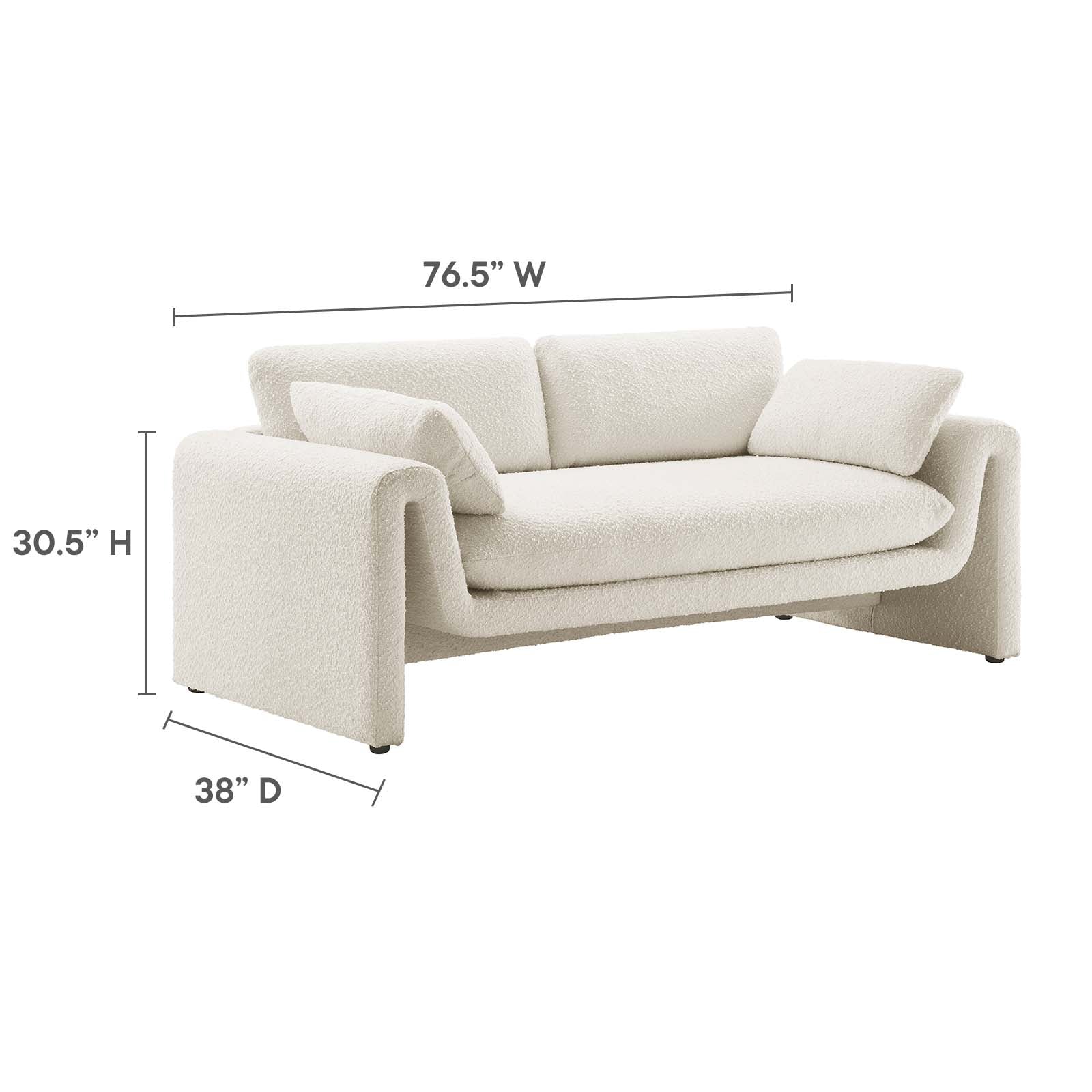 Waverly Boucle Fabric Sofa - East Shore Modern Home Furnishings