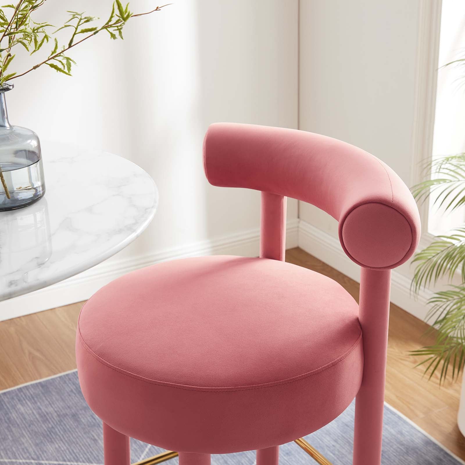 Toulouse Performance Velvet Bar Stool - East Shore Modern Home Furnishings
