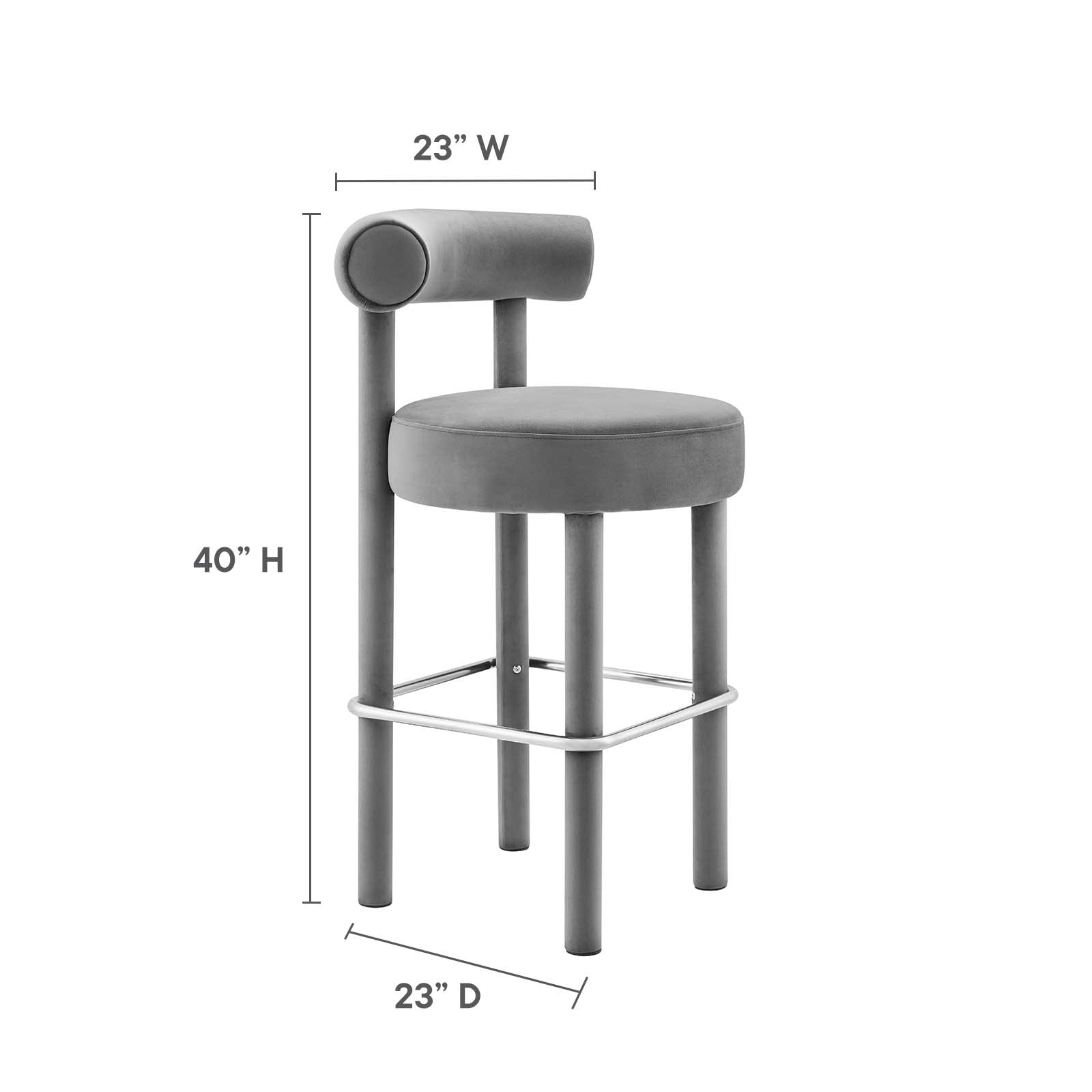 Toulouse Performance Velvet Bar Stool - East Shore Modern Home Furnishings