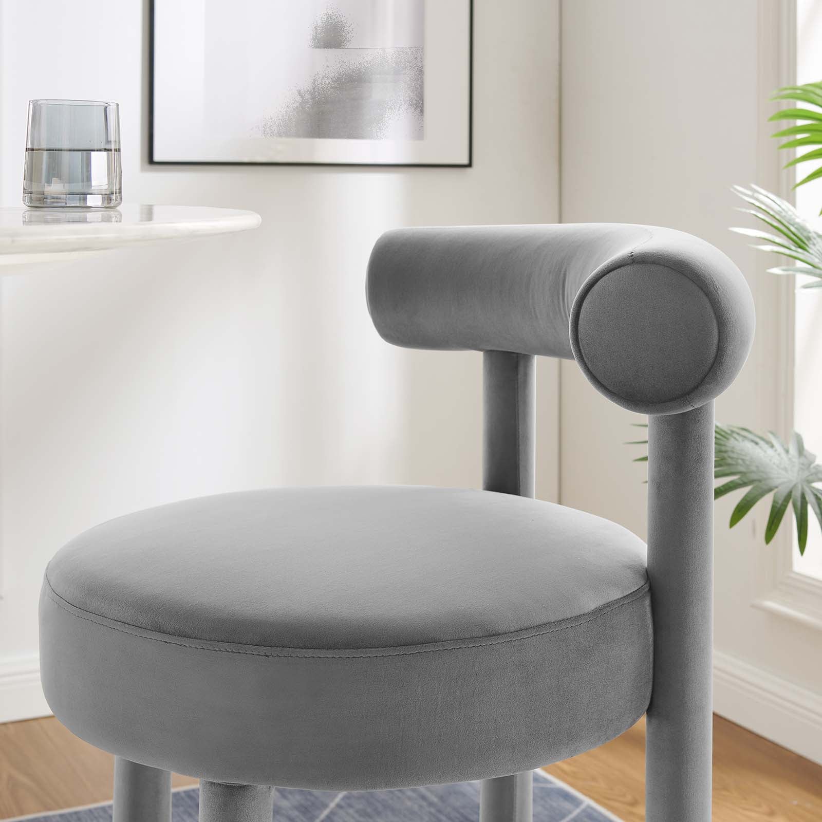 Toulouse Performance Velvet Bar Stool - East Shore Modern Home Furnishings
