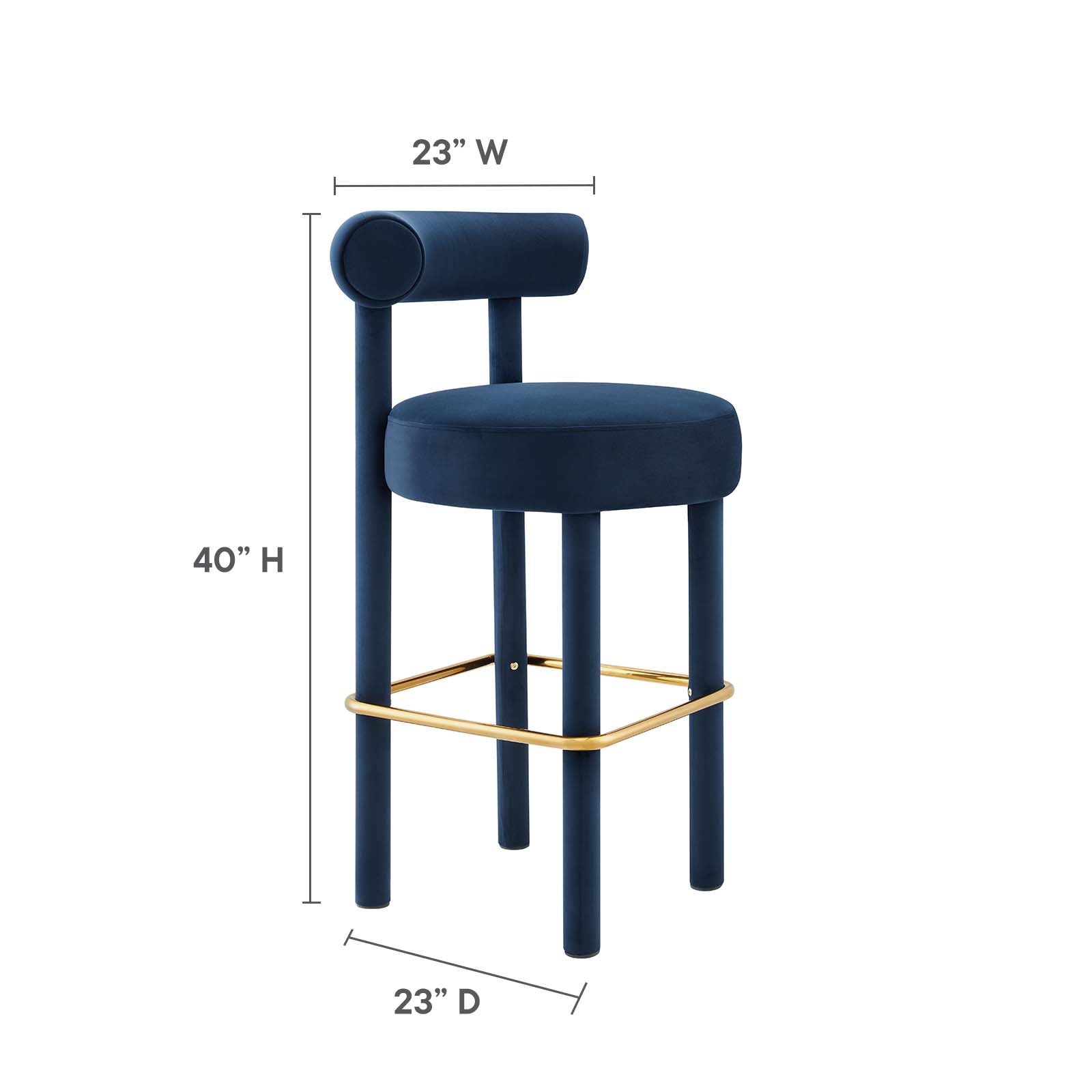 Toulouse Performance Velvet Bar Stool - East Shore Modern Home Furnishings