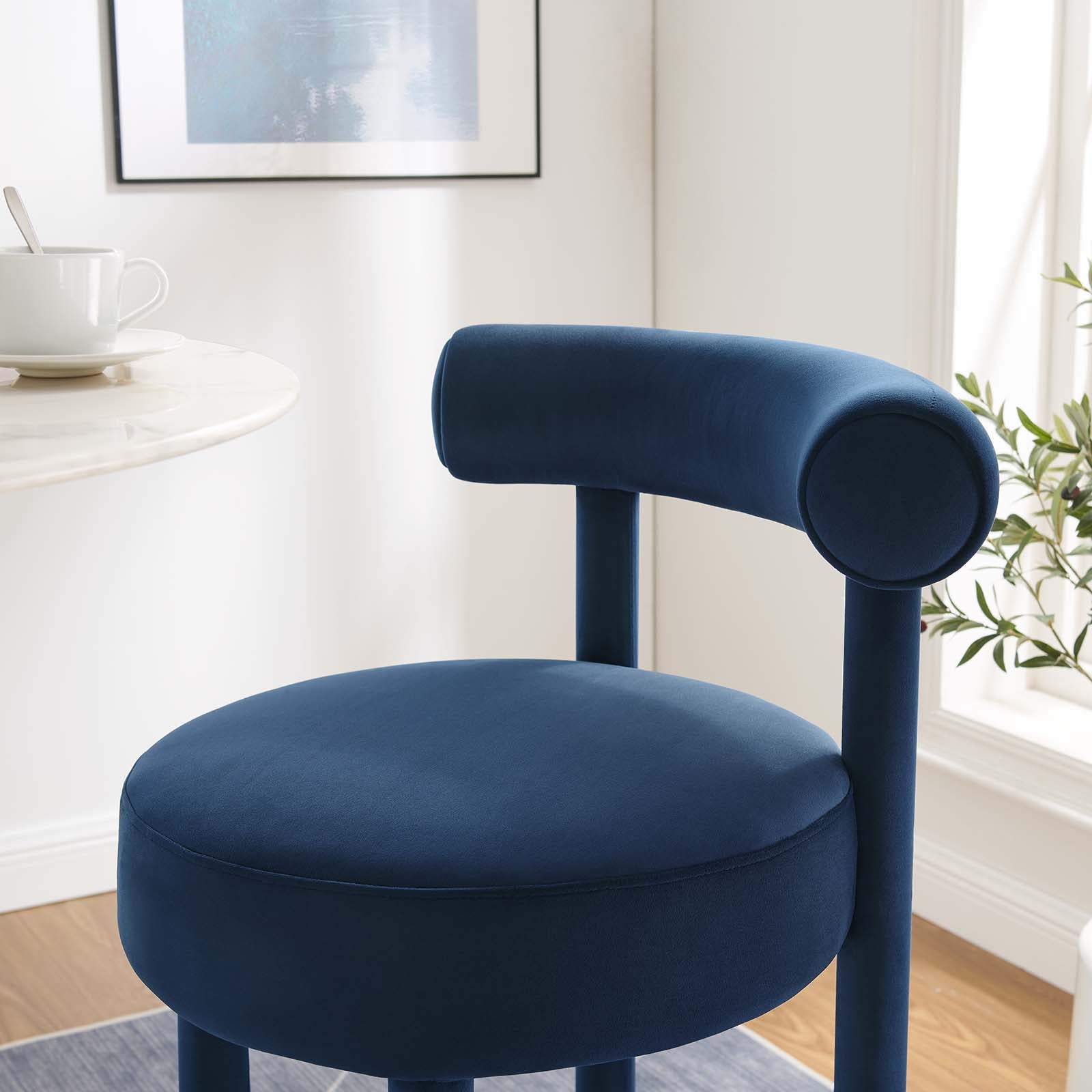 Toulouse Performance Velvet Bar Stool - East Shore Modern Home Furnishings